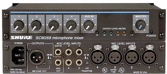 SHURE 舒尔 SCM268 4通道话筒混音器