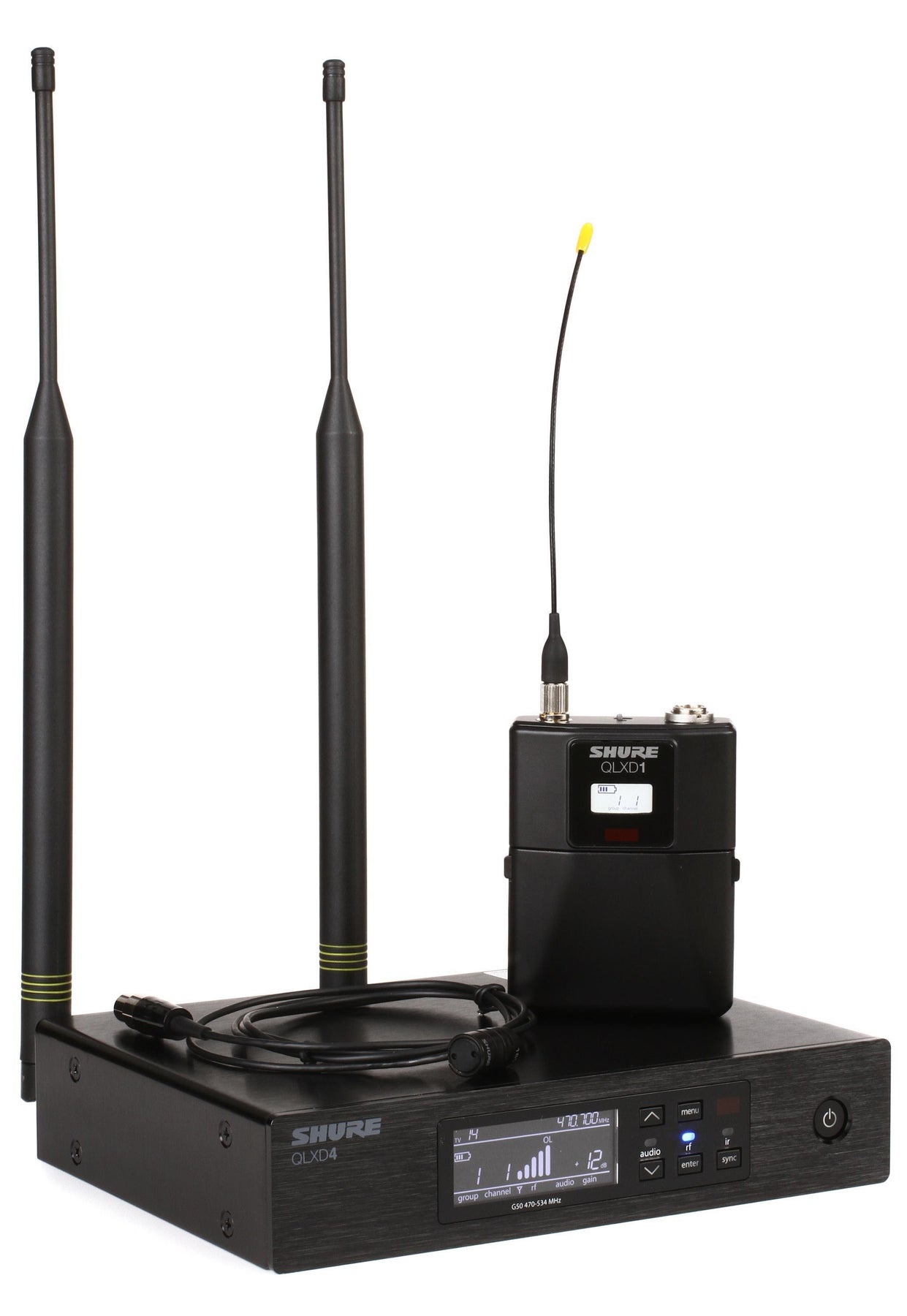 Shure/舒尔 QLXD14/85 心形指向领夹式无线麦克风系统