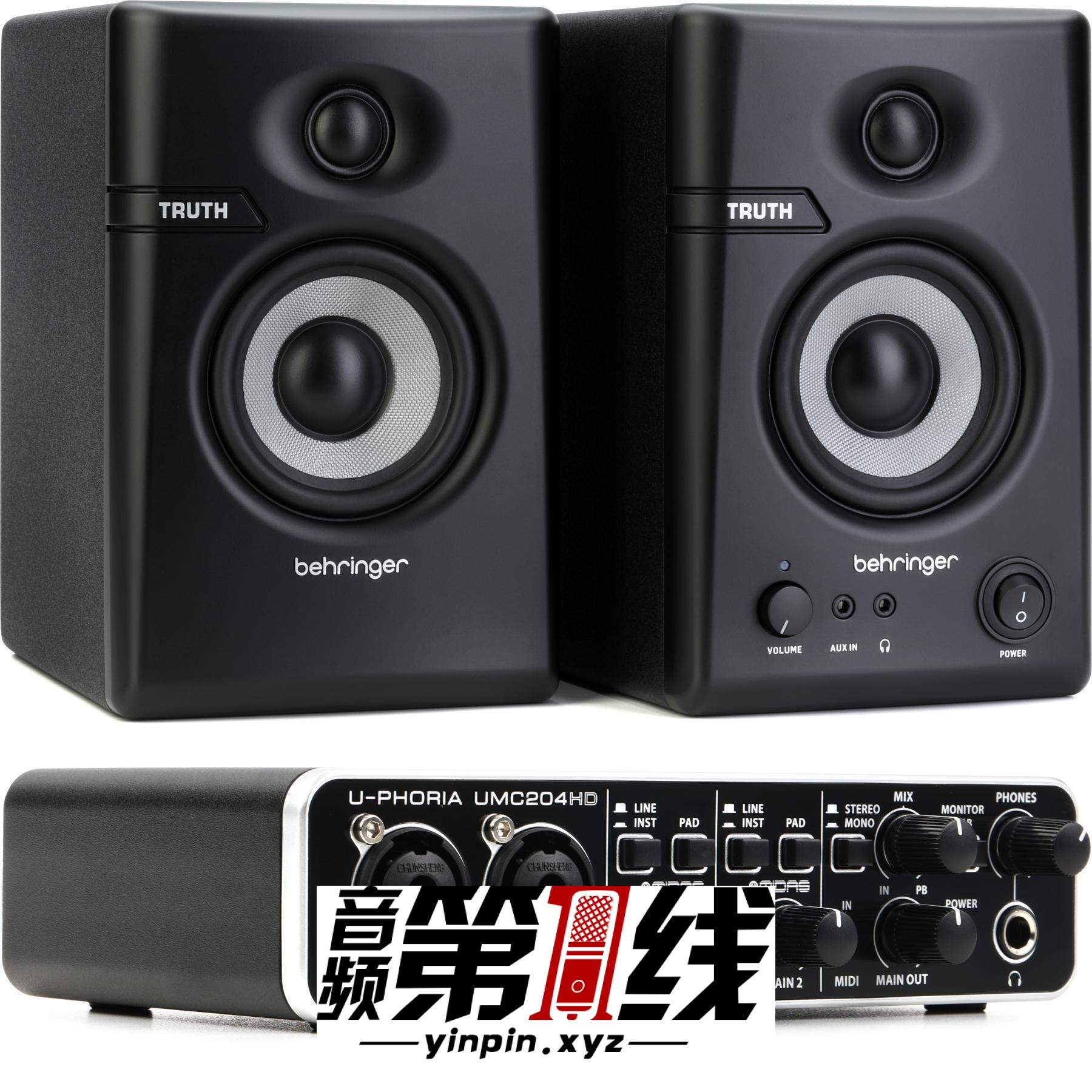 Behringer U-Phoria UMC204HD USB 音频接口和音箱套装