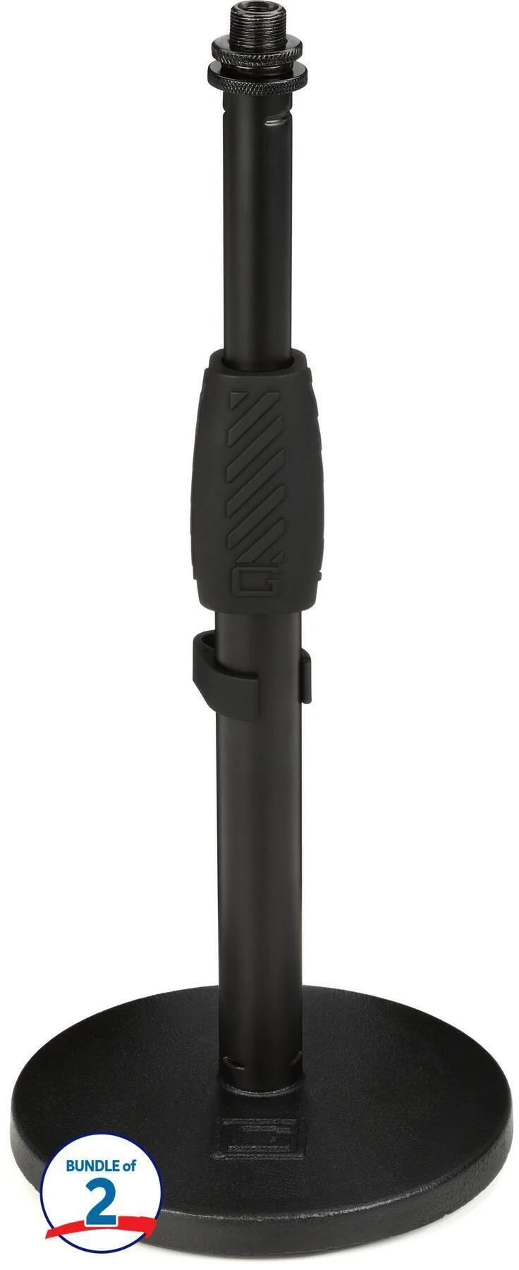 Gator Frameworks GFW-MIC-0601 桌面麦克风支架，圆形底座，带旋钮离合器