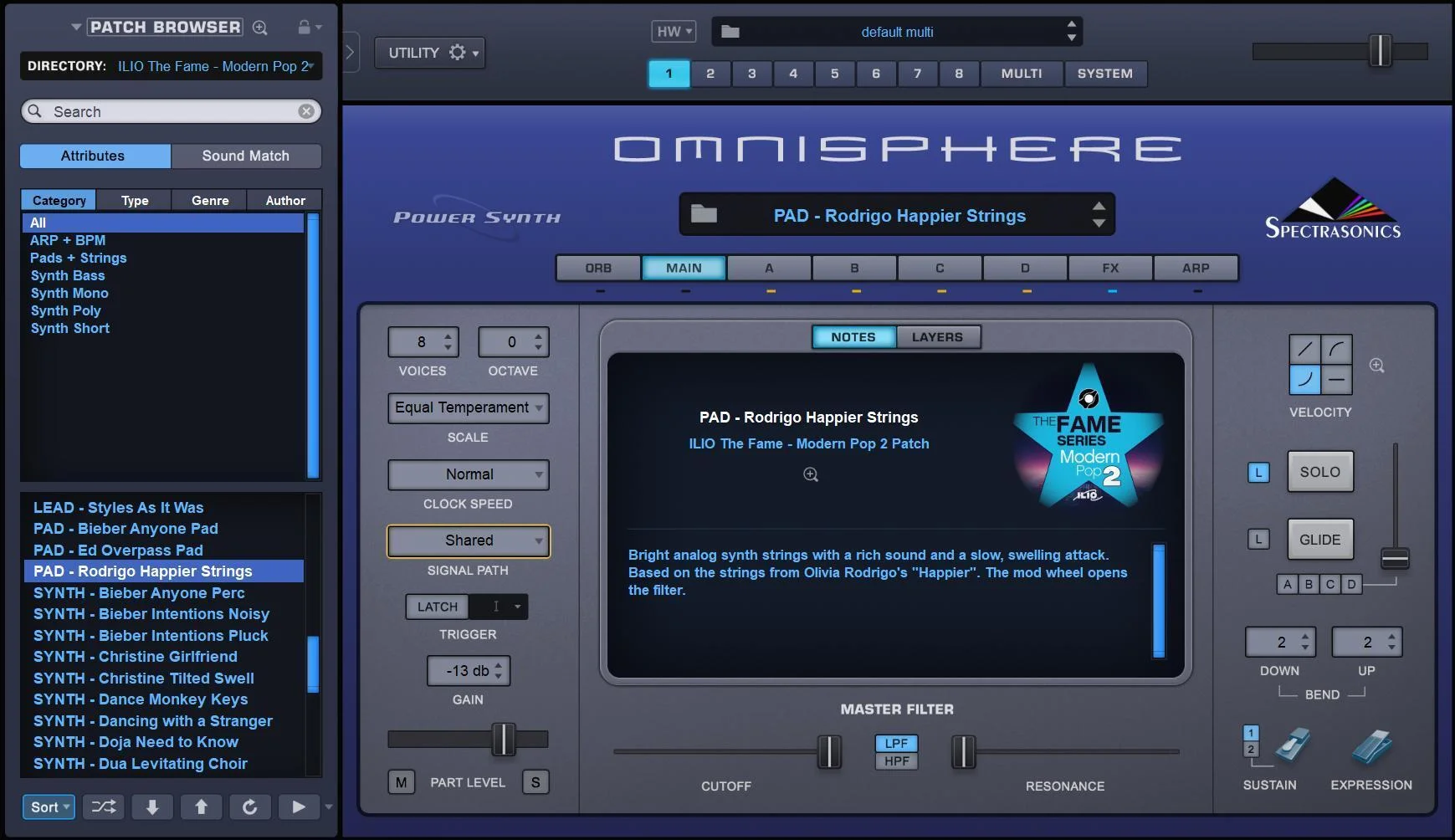 Ilio The Fame Series Modern Pop 2 音色补丁合集（适用于 Omnisphere 2/3）