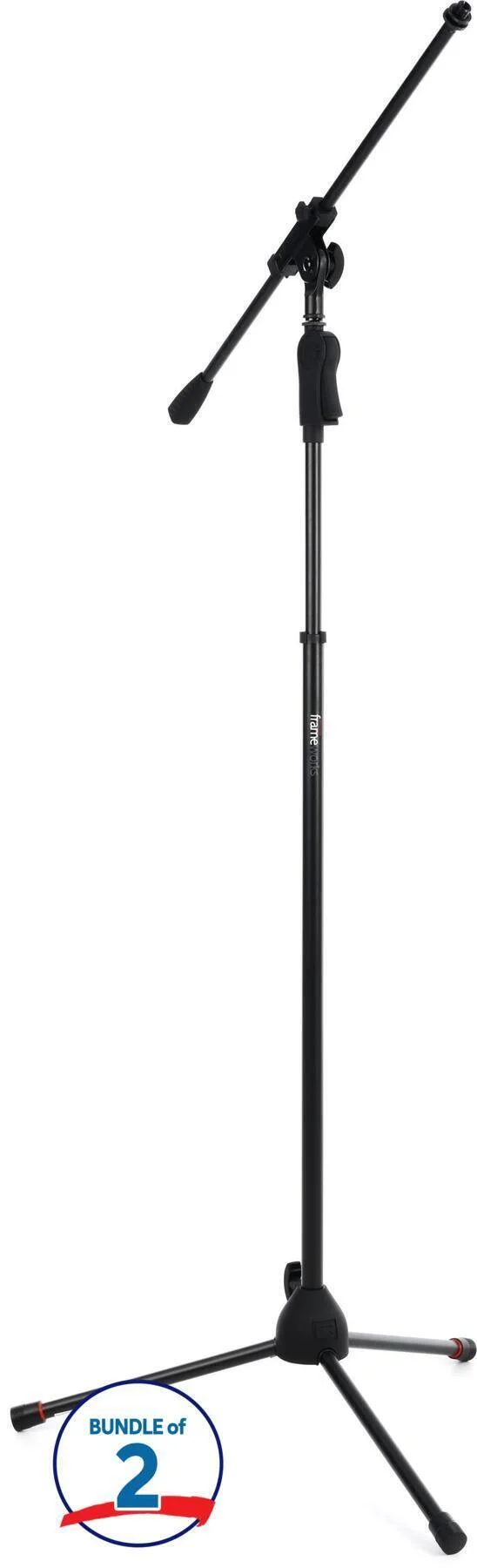 Gator Frameworks GFW-MIC-2110 豪华三脚底座吊臂麦克风支架（2个装）