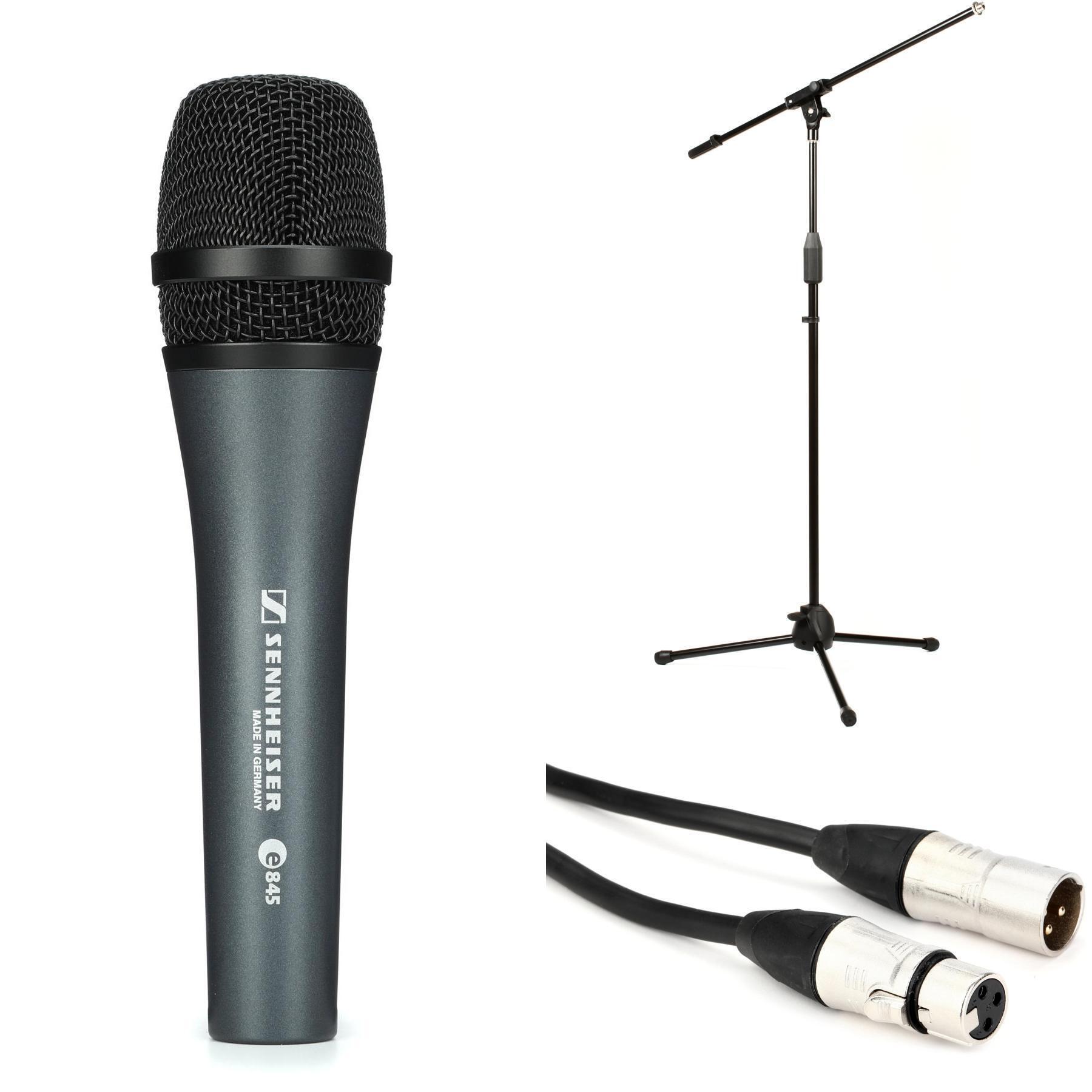 Sennheiser e 845 超心形动圈麦克风套装，含支架和线缆