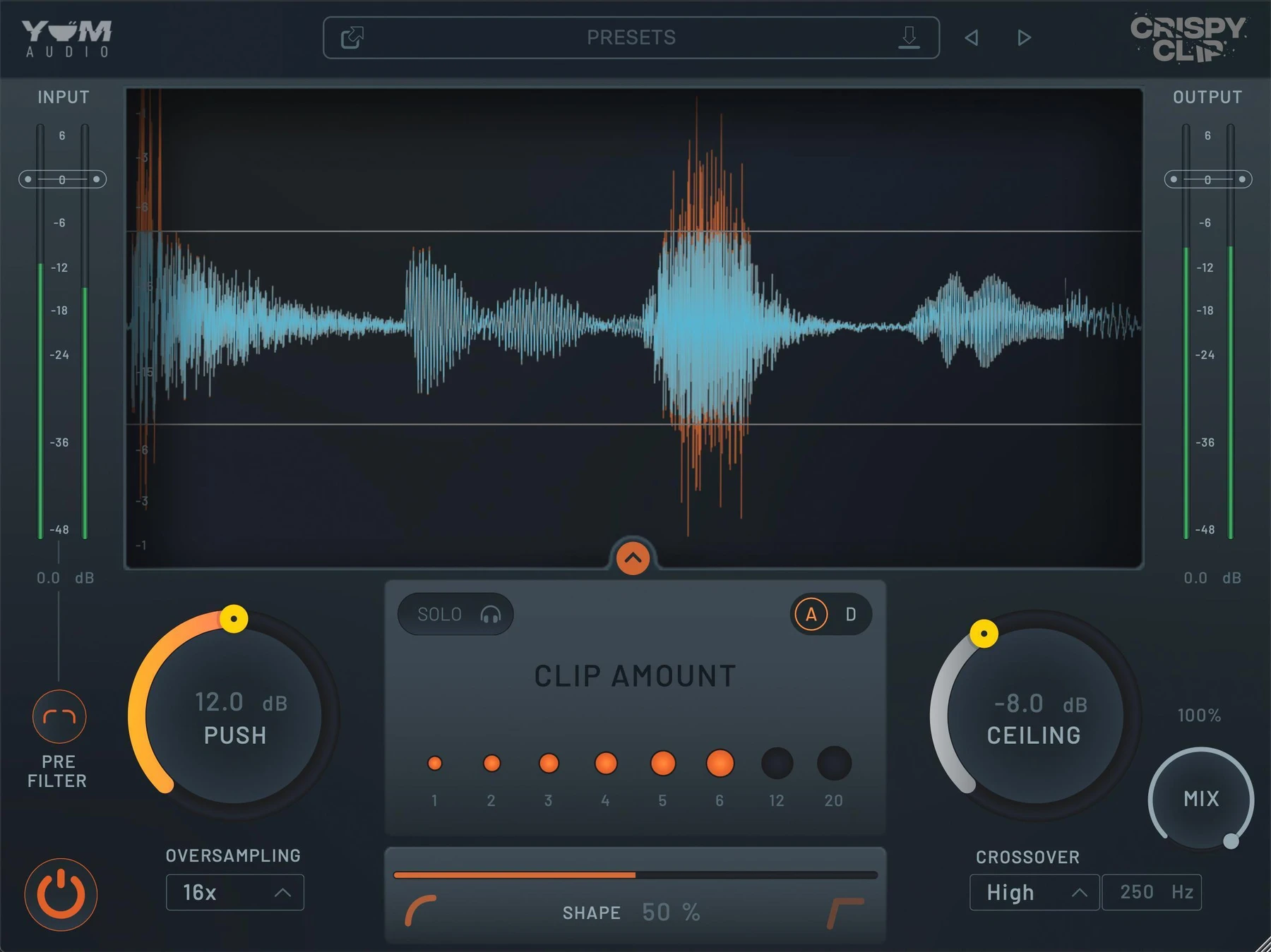 Yum Audio Crispy Clip 过采样精密削波器插件