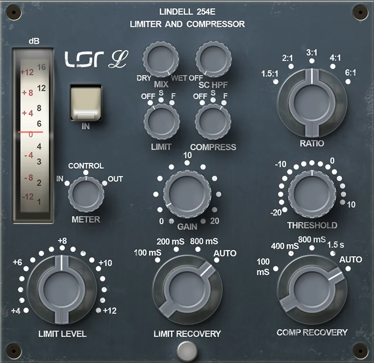 Lindell Audio 254E 压缩器/限制器插件