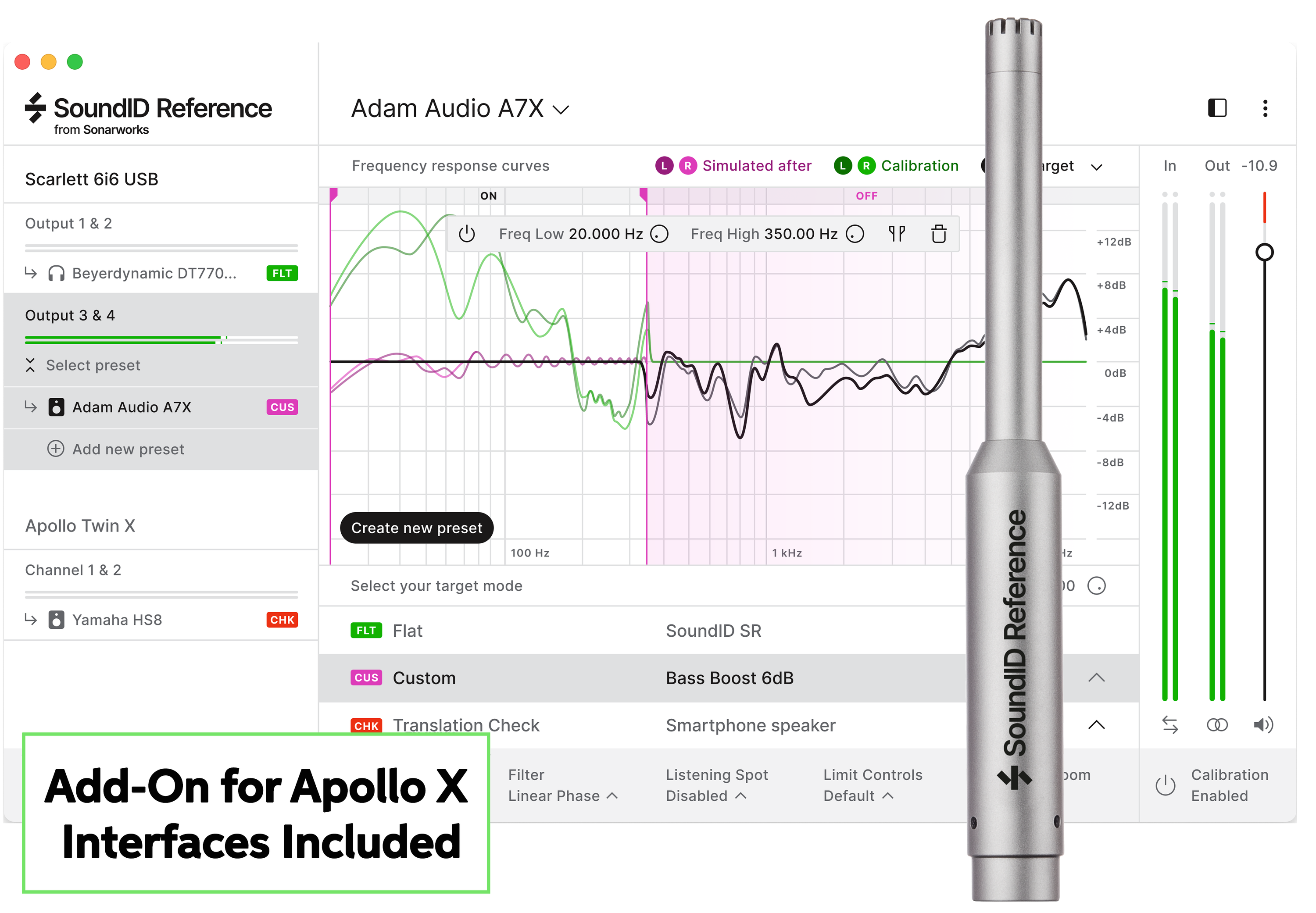 Sonarworks SoundID Reference 扬声器与耳机插件（含测量麦克风）- Apollo X 音频接口版