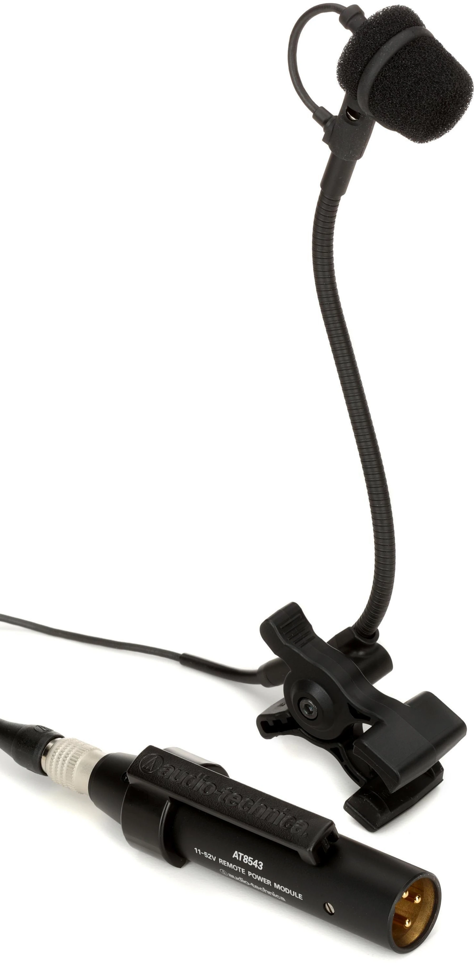 Audio-Technica ATM355VF 适用于 Audio-Technica System 10/20 无线(cW) 的心形电容夹式乐器麦克风，带 XLR 供电模块