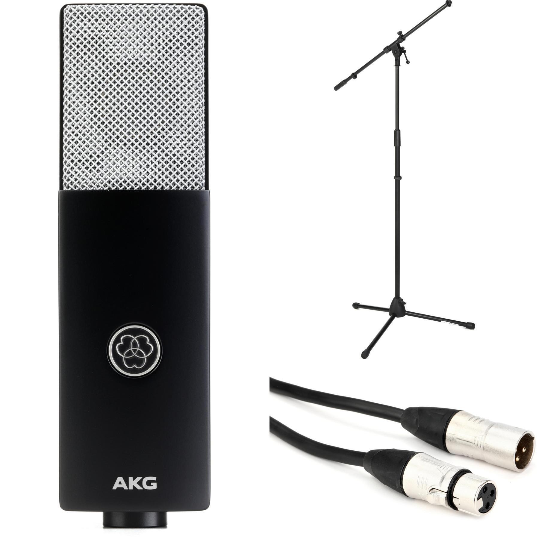 AKG C104 大振膜电容麦克风，带支架和线缆