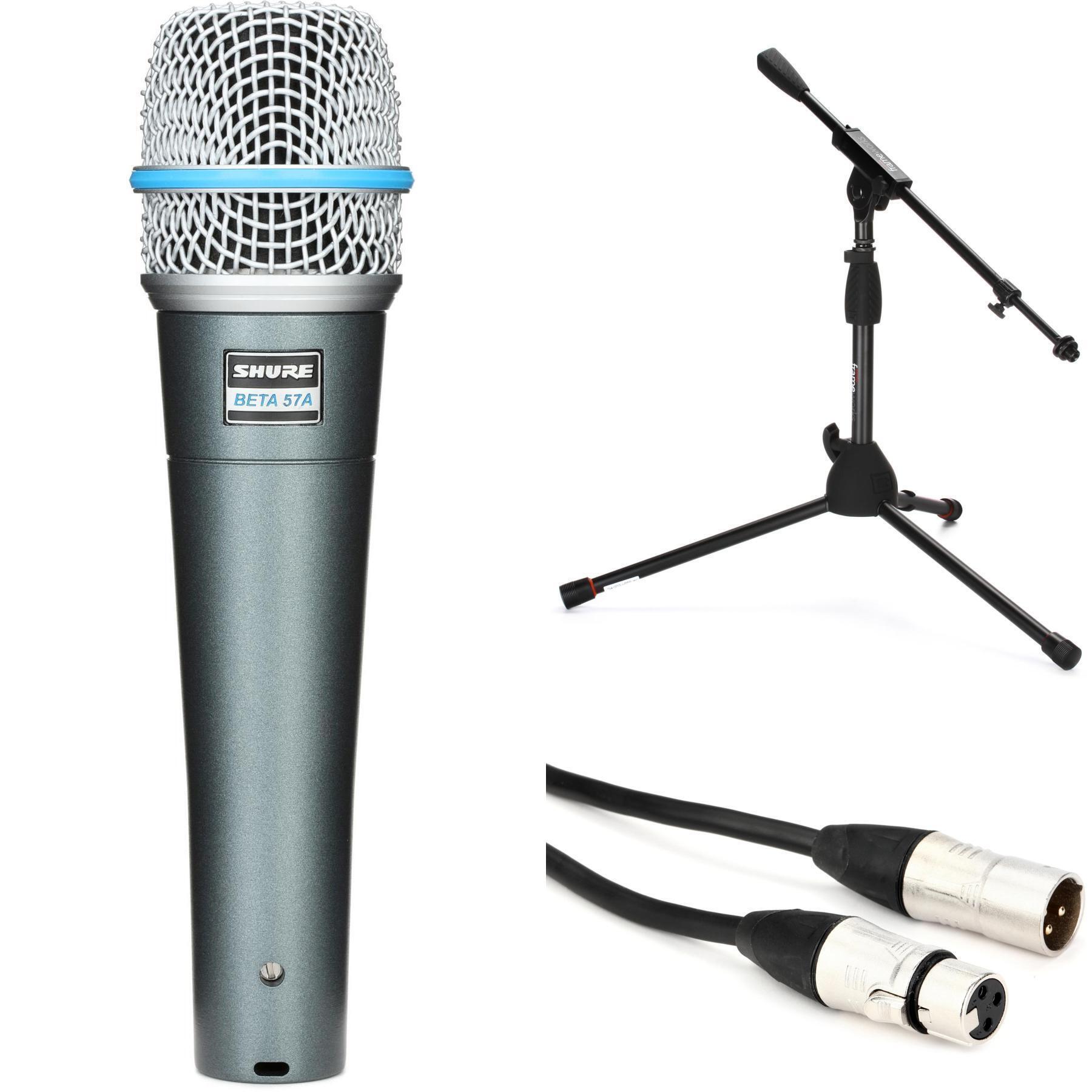 Shure Beta57A 乐器麦克风套装，含支架和线缆