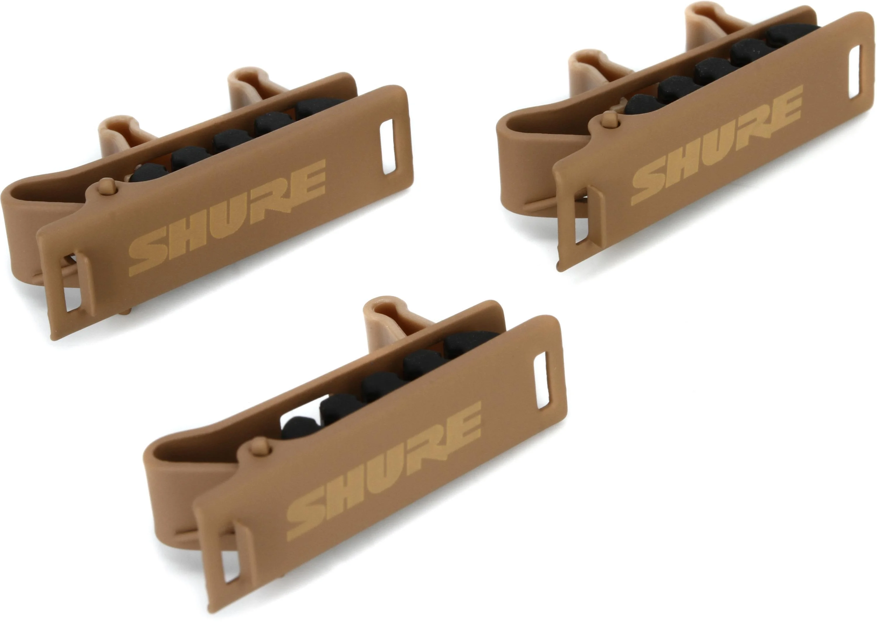 Shure RPM40TC/C TwinPlex 系列麦克风双领夹固定夹 - 可可色（3只装）