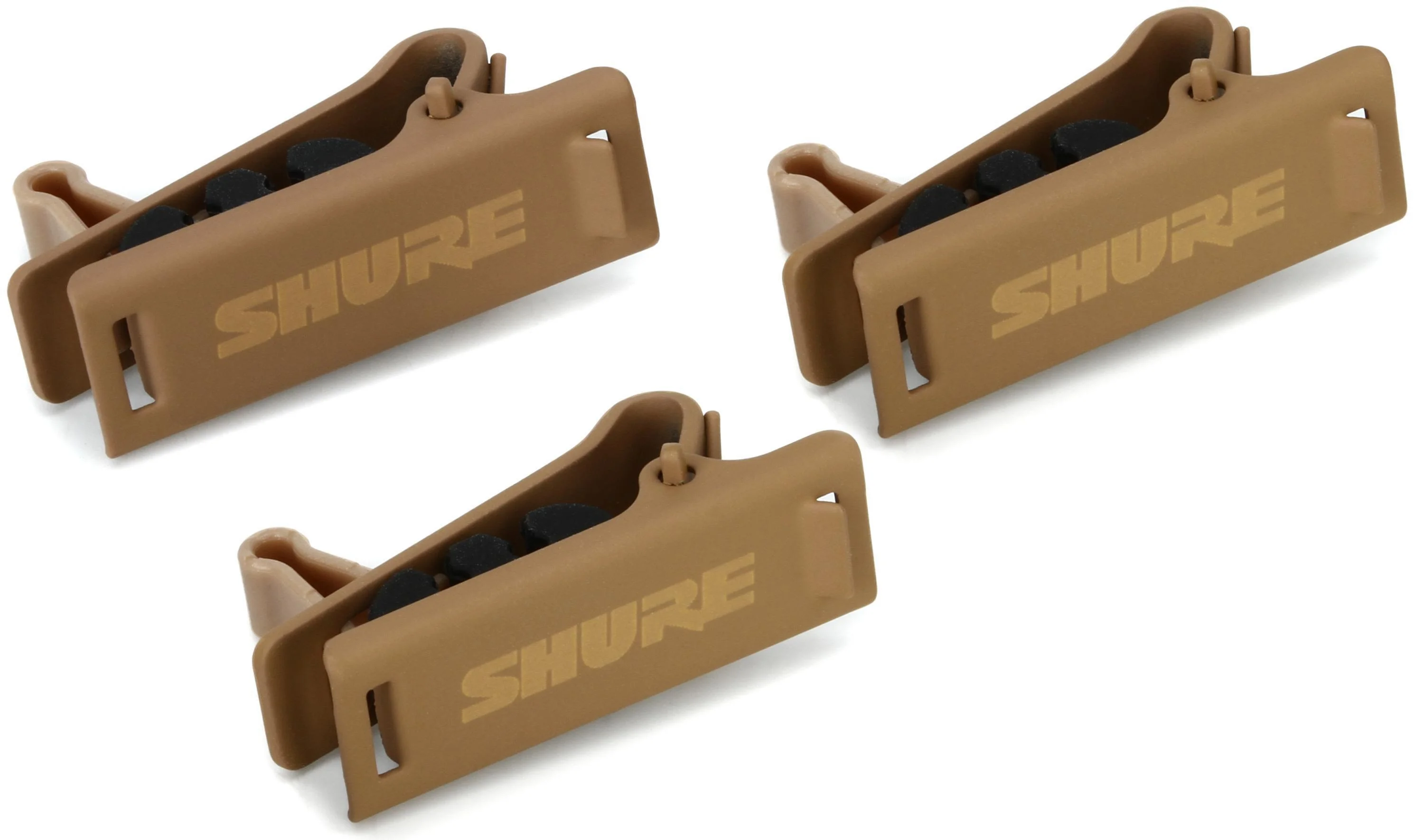 Shure RPM40STC/C TwinPlex 系列麦克风单领夹固定夹 - 可可色（3只装）