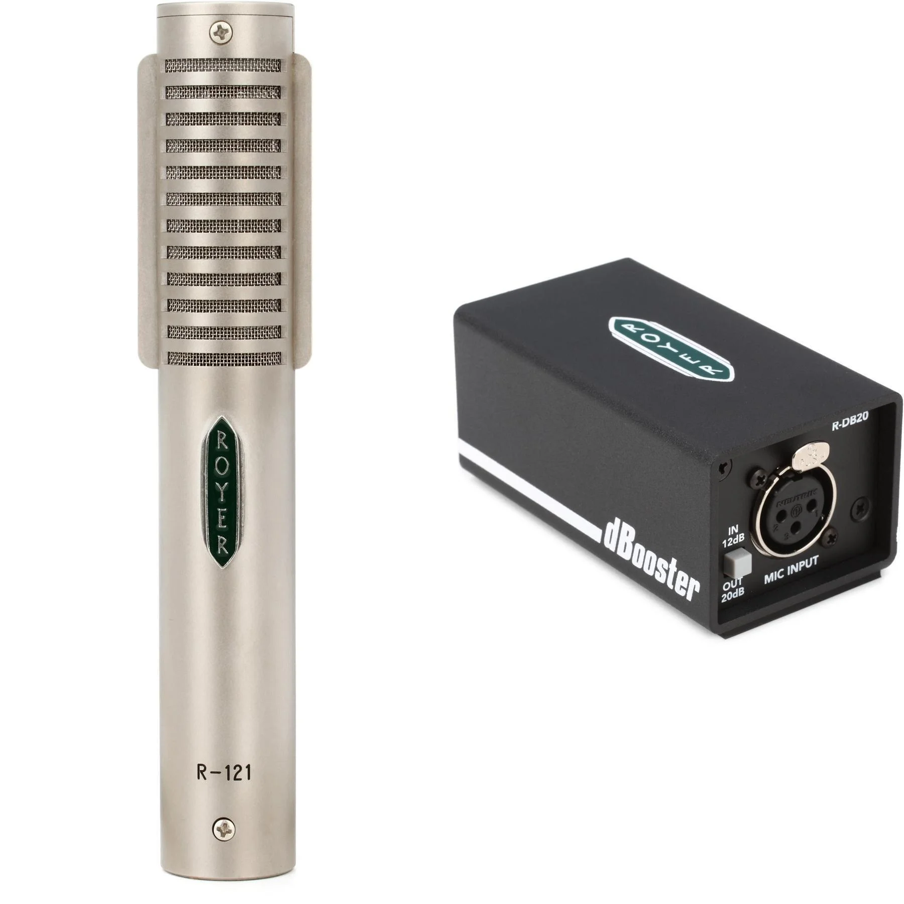 Royer R121 铝带麦克风和 dBooster 套装