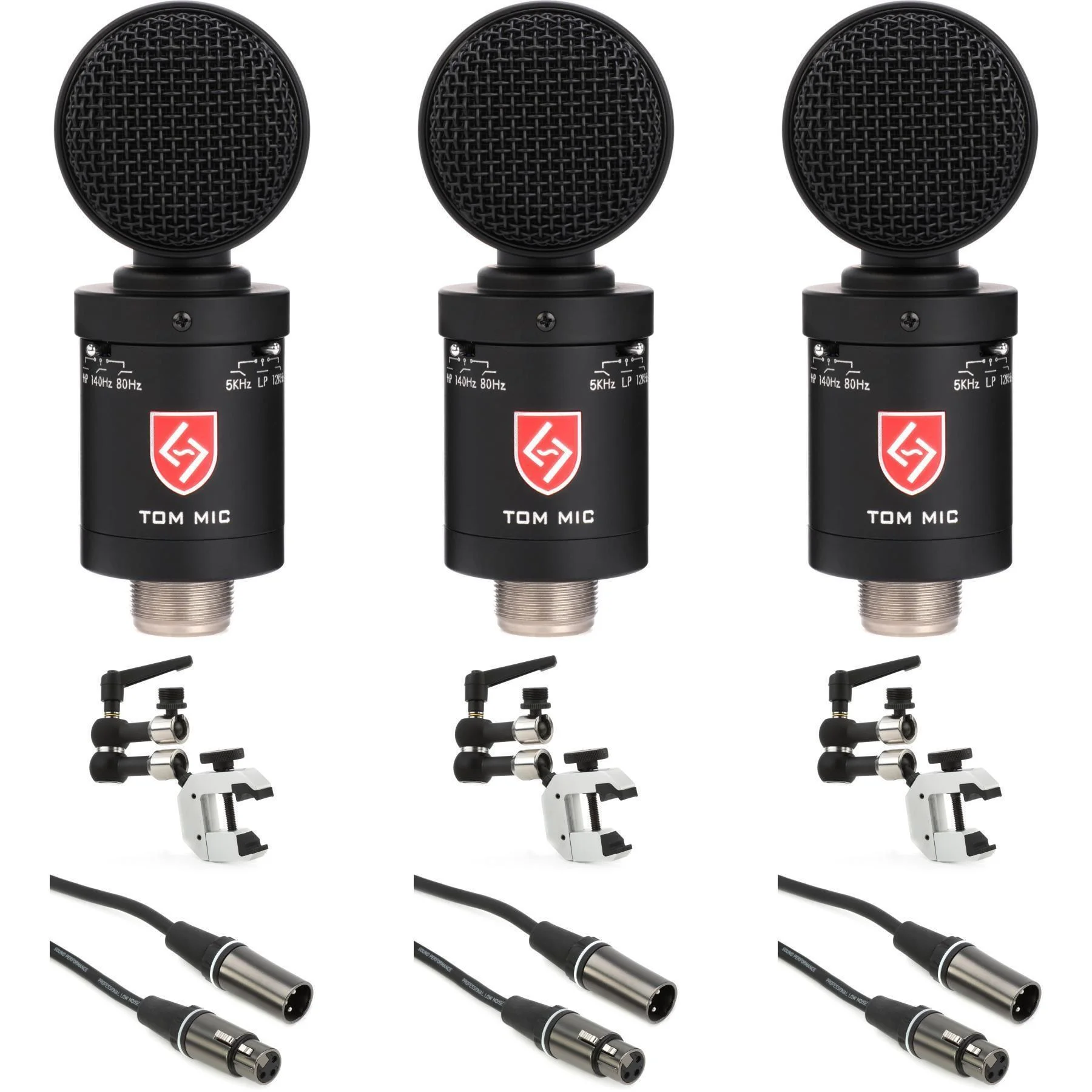 Lauten Audio Tom Mic 侧置式压差 FET 电容麦克风，含麦克风夹和线缆（3只装）