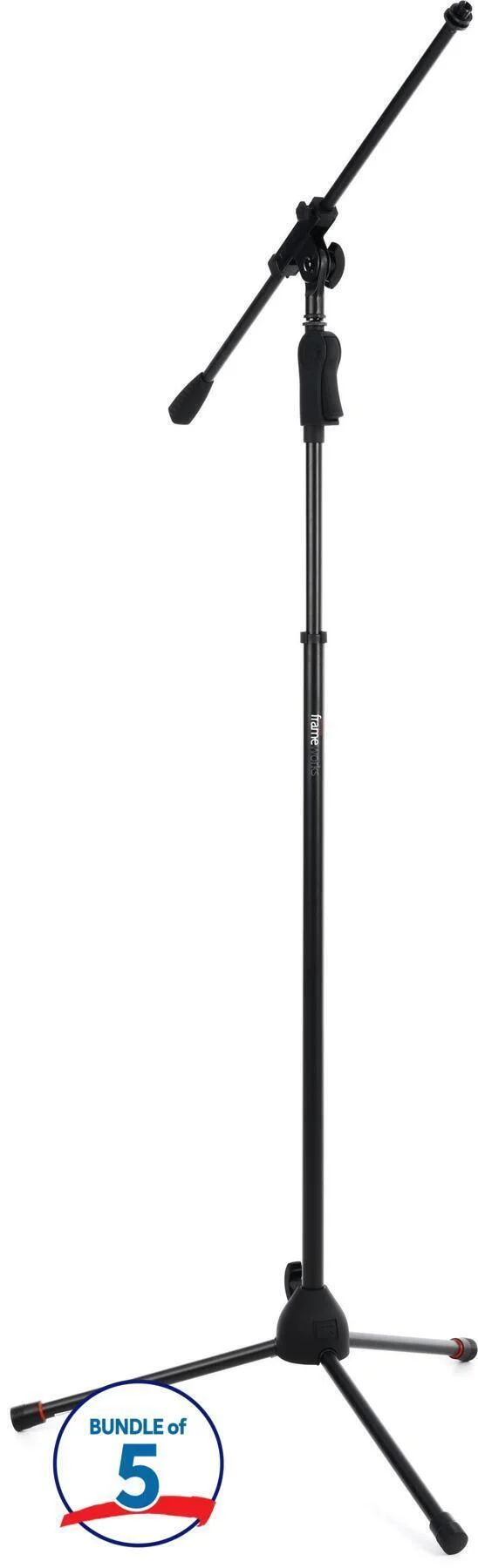 Gator Frameworks GFW-MIC-2110 豪华三脚底座吊臂麦克风支架（5只装）