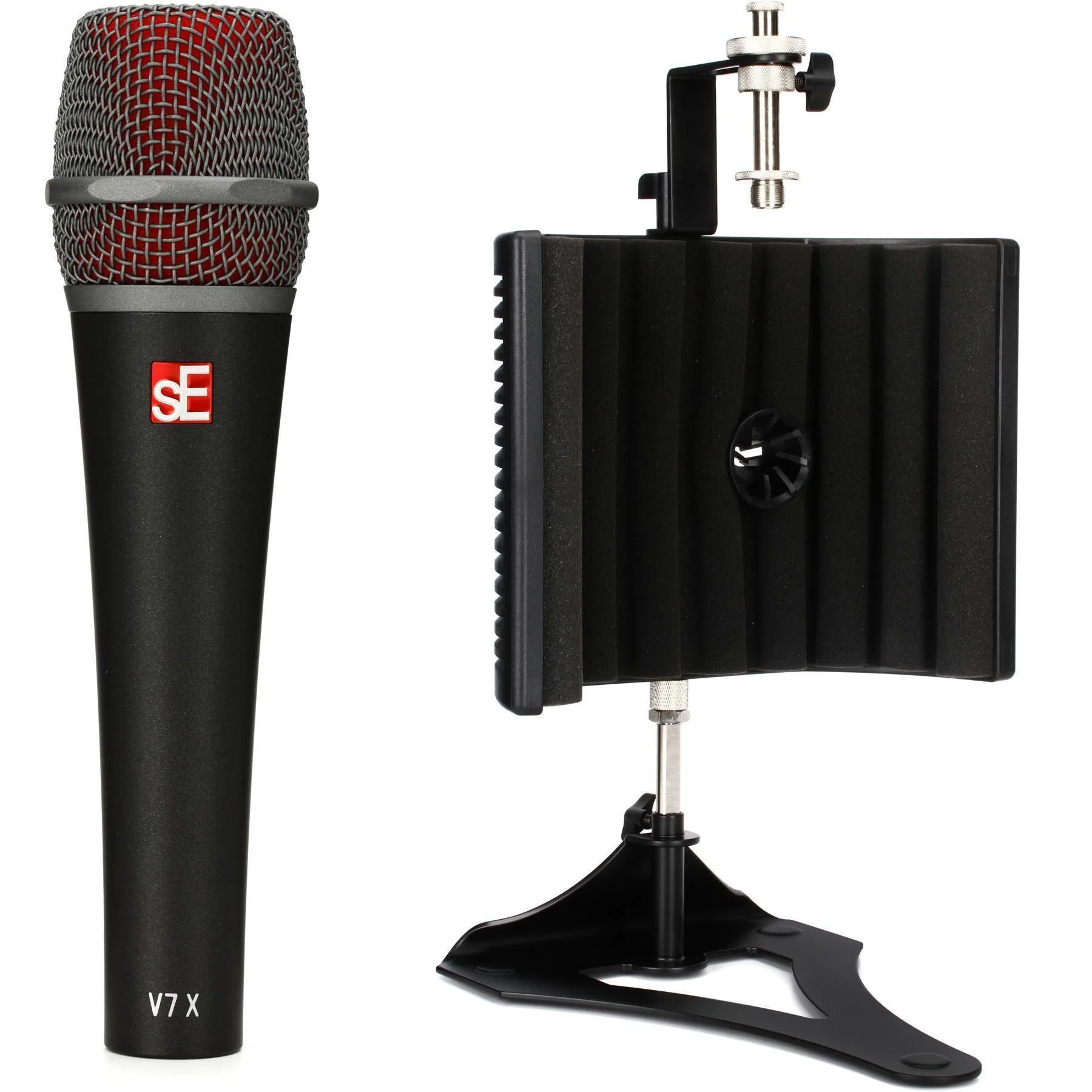 sE Electronics V7 X 超心形动圈乐器麦克风，配 Reflexion Filter 支架