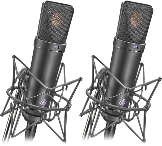 Neumann U 87 Ai 工作室套装 - 哑光黑，匹配对