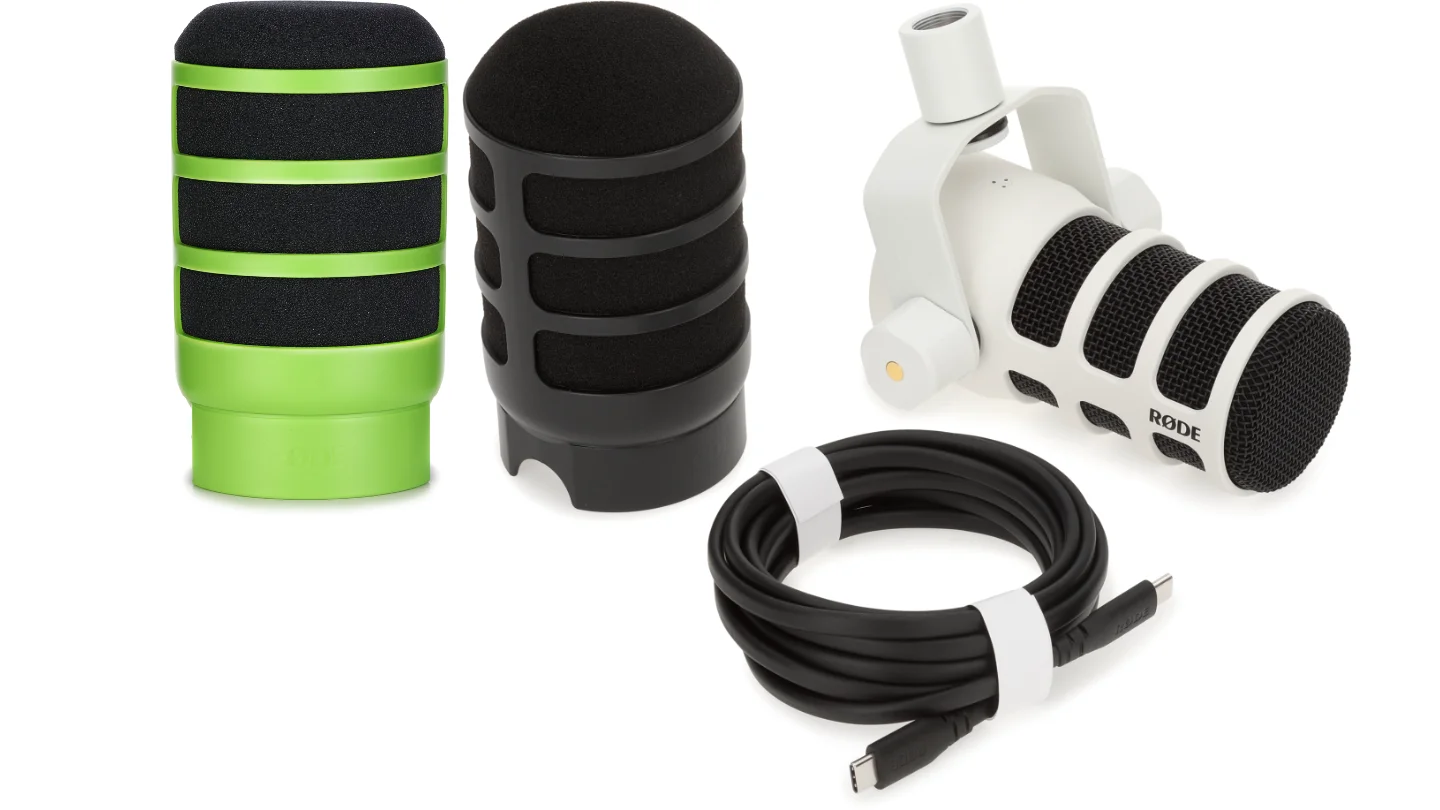 Rode PodMic USB 动圈广播麦克风，带防喷网 - 绿色