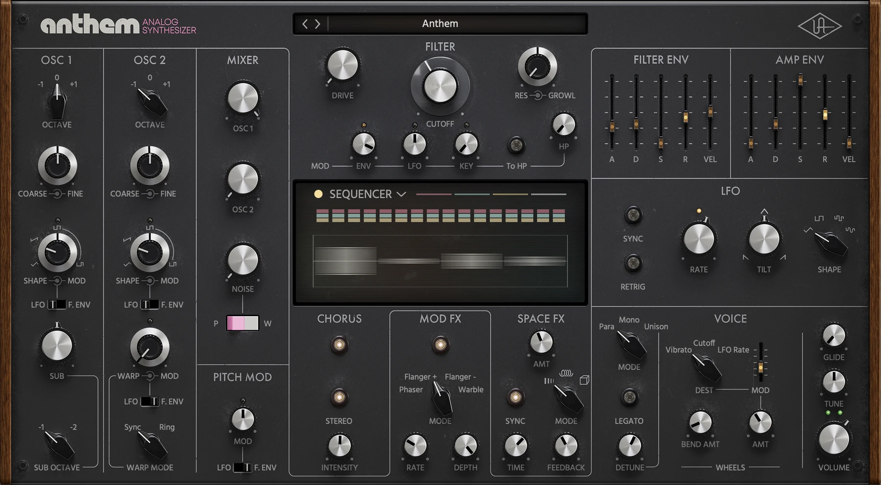 Universal Audio Anthem 虚拟模拟合成器