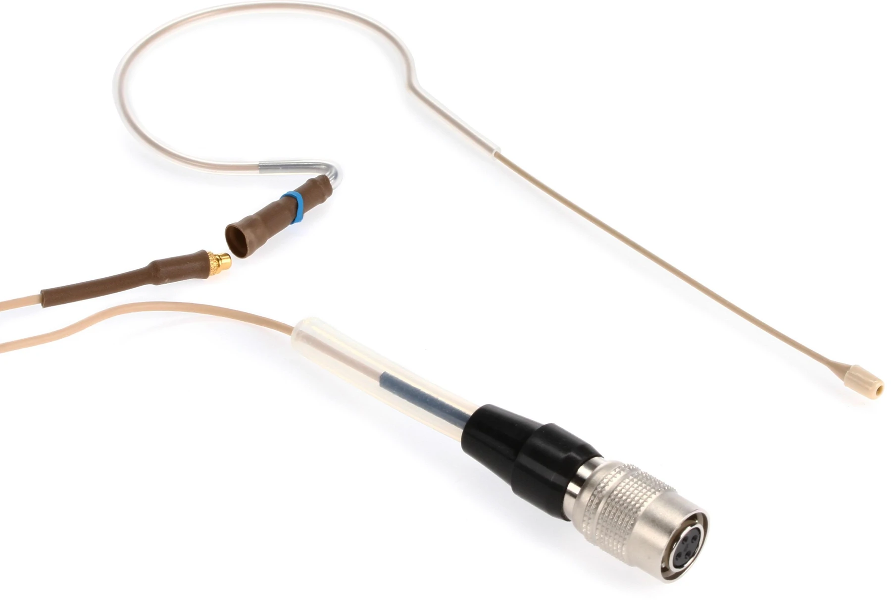 Countryman E6 全指向耳挂式麦克风 - 低增益，配 1mm 线缆和用于 Audio-Technica 无线（AN）的 cW 式连接器 - 浅米色
