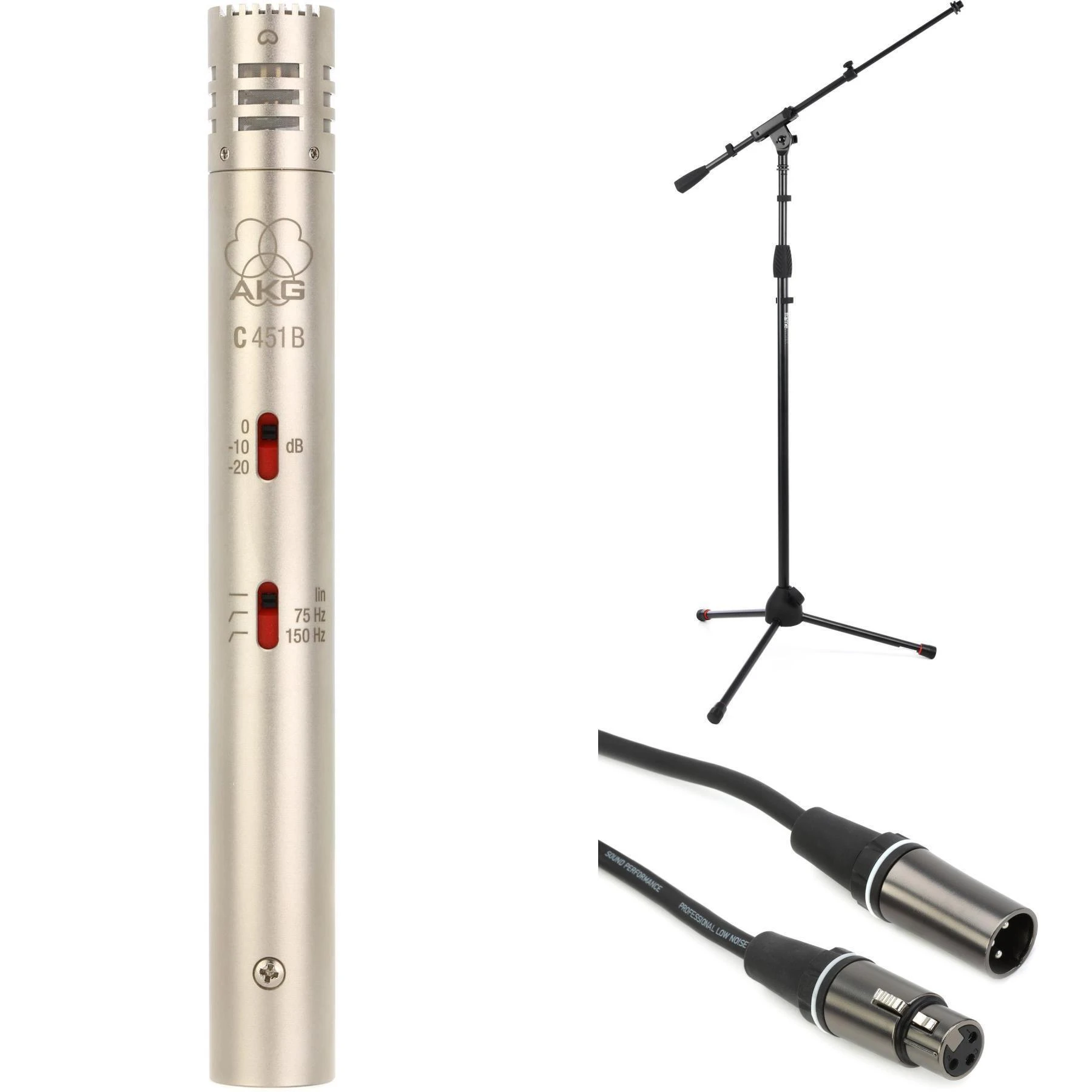 AKG C451 B 小振膜电容麦克风套装，含支架和线缆