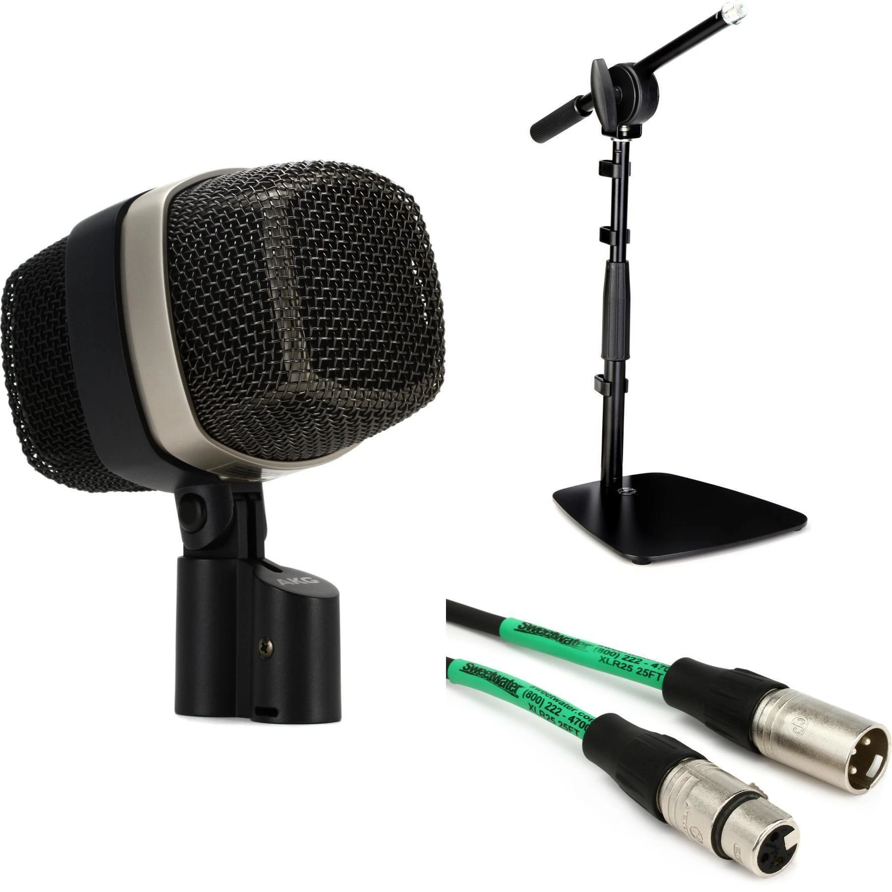 AKG D12 VR 动圈底鼓麦克风套装，含支架和线缆