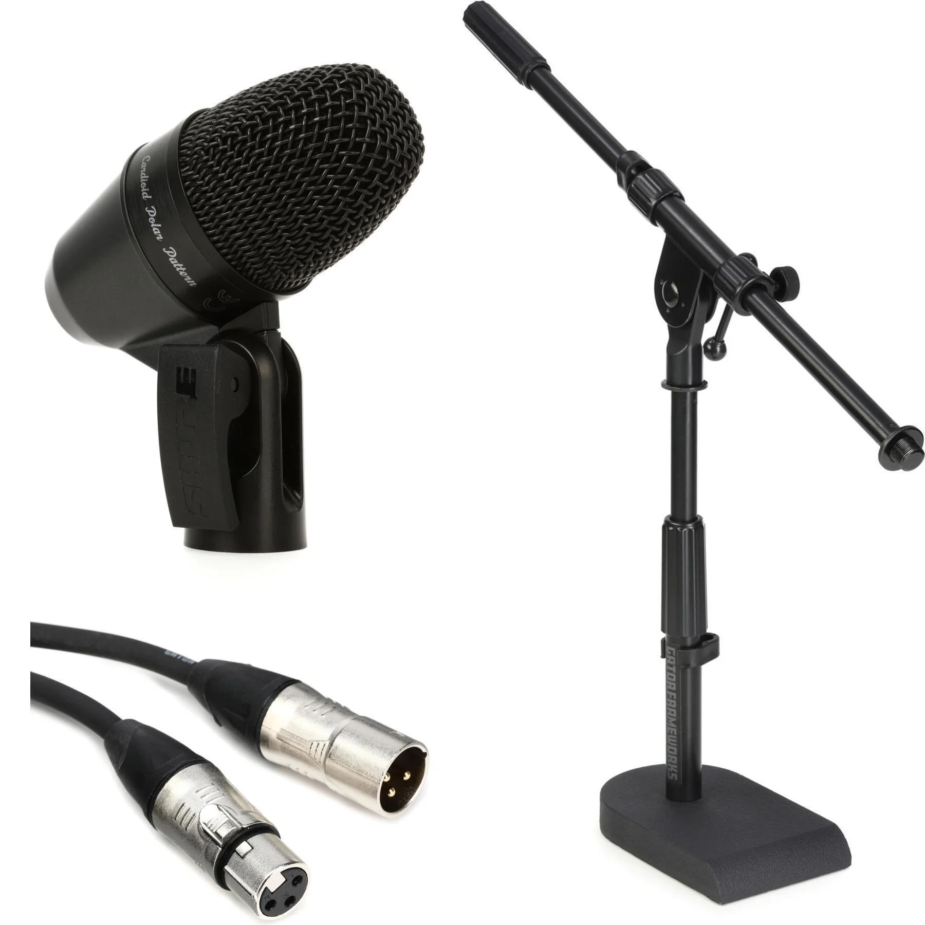 Shure PGA56 心形动圈鼓麦克风套装，含支架和线缆