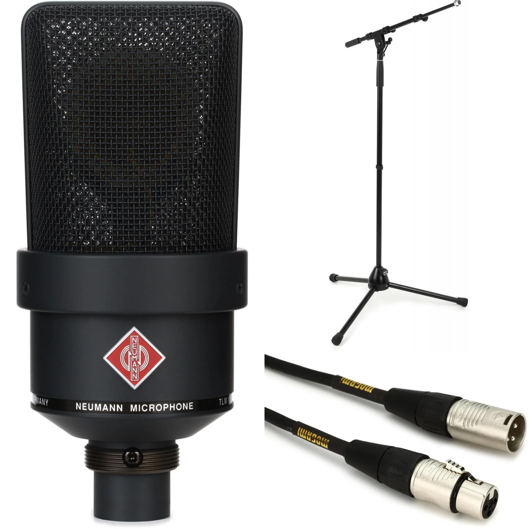 Neumann TLM 103 周年纪念版大振膜电容麦克风套装，含支架和线缆 - 亚光黑