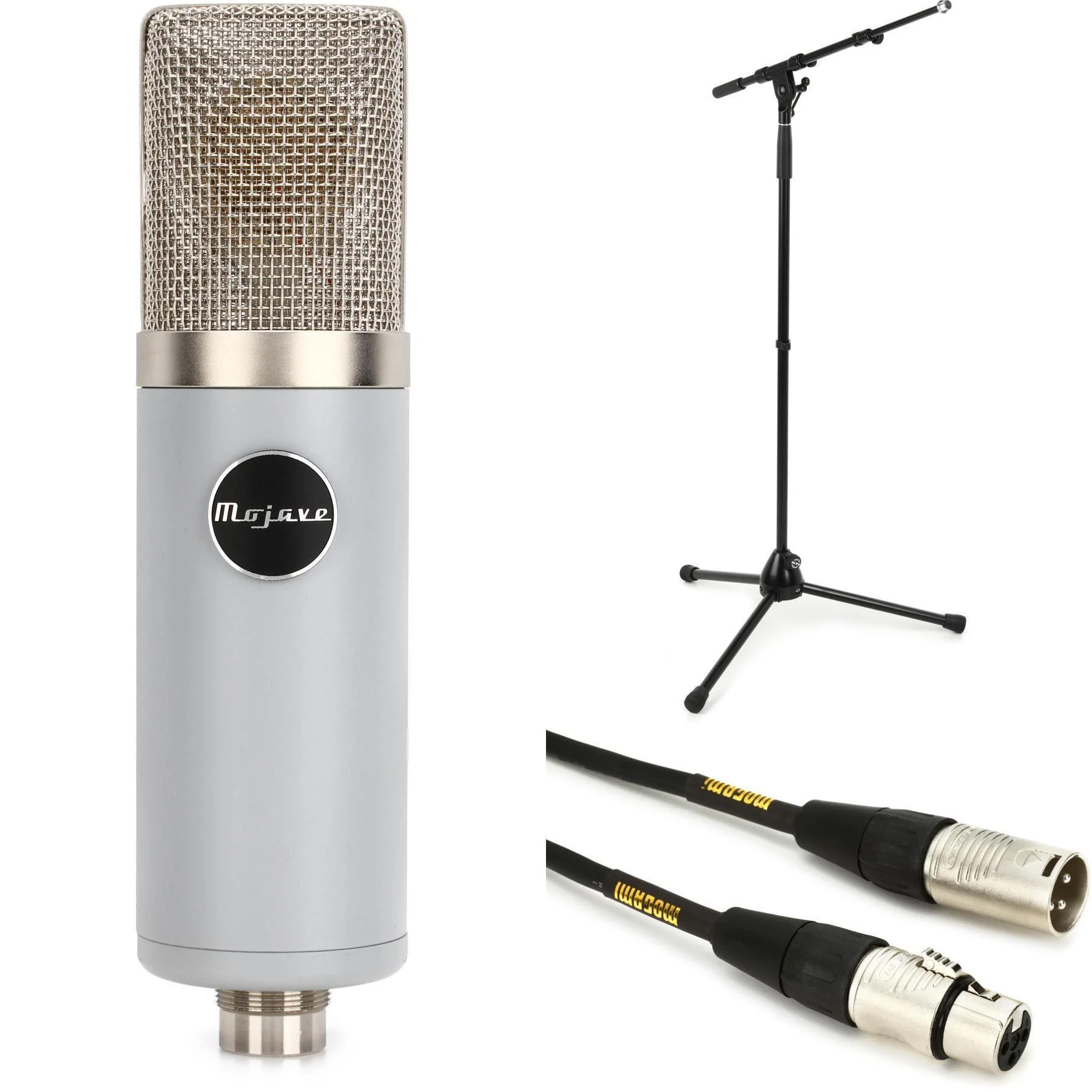 Mojave Audio MA-201fet 大振膜电容麦克风套装，含支架和线缆 - 复古灰
