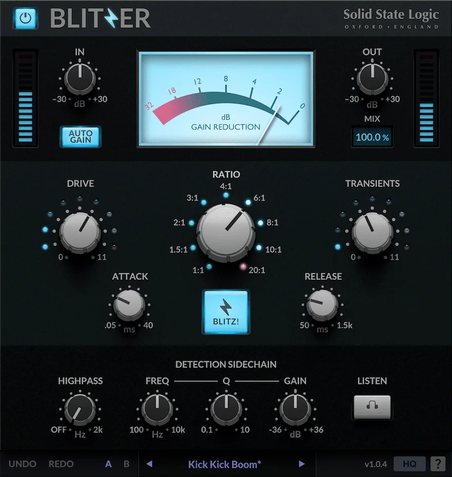 Solid State Logic Blitzer 压缩器和限制器插件
