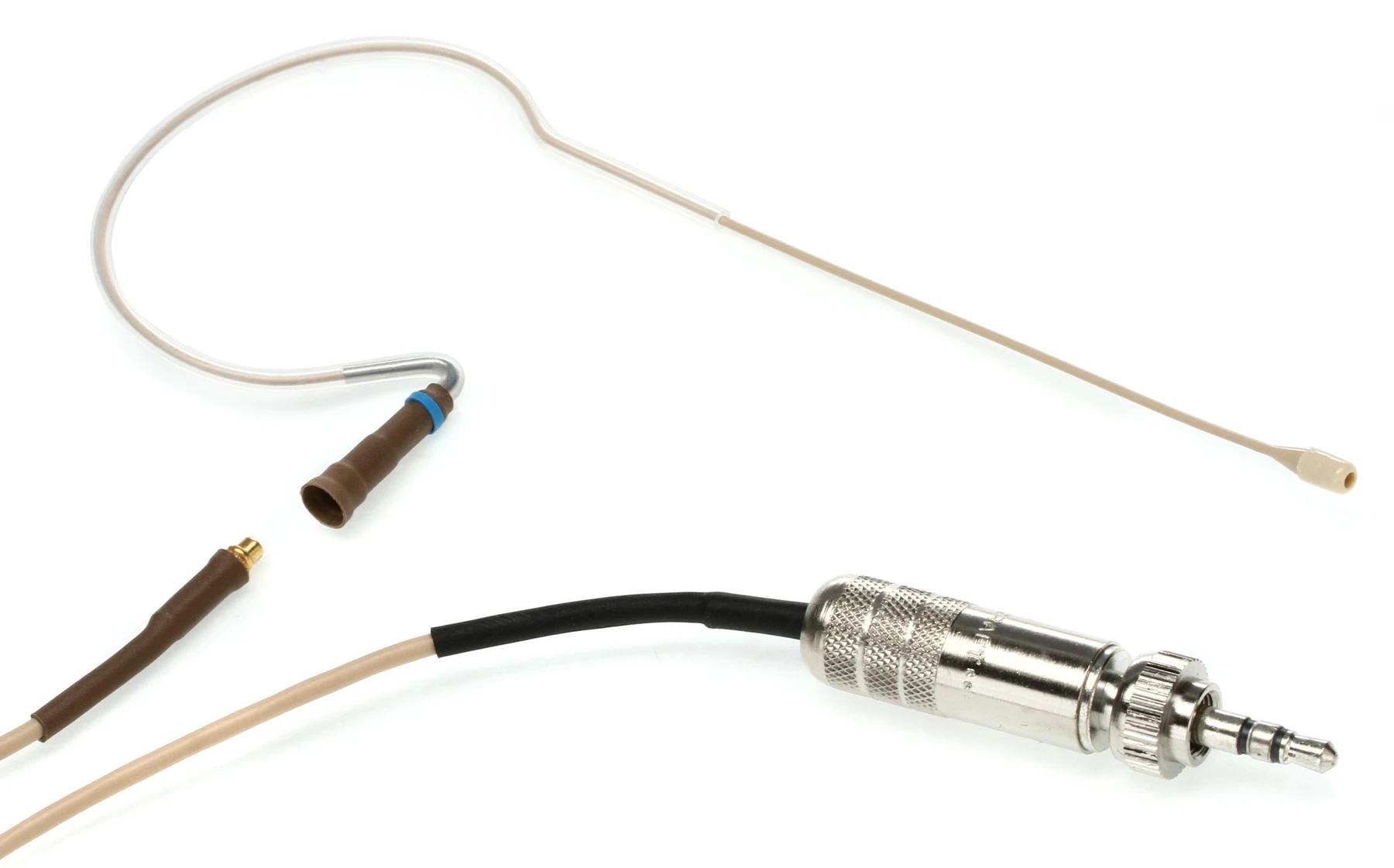 Countryman E6 全指向耳挂式麦克风 - 低增益，配 2mm 线缆和 3.5mm 接头，适用于 Sennheiser 无线系统 - 浅米色