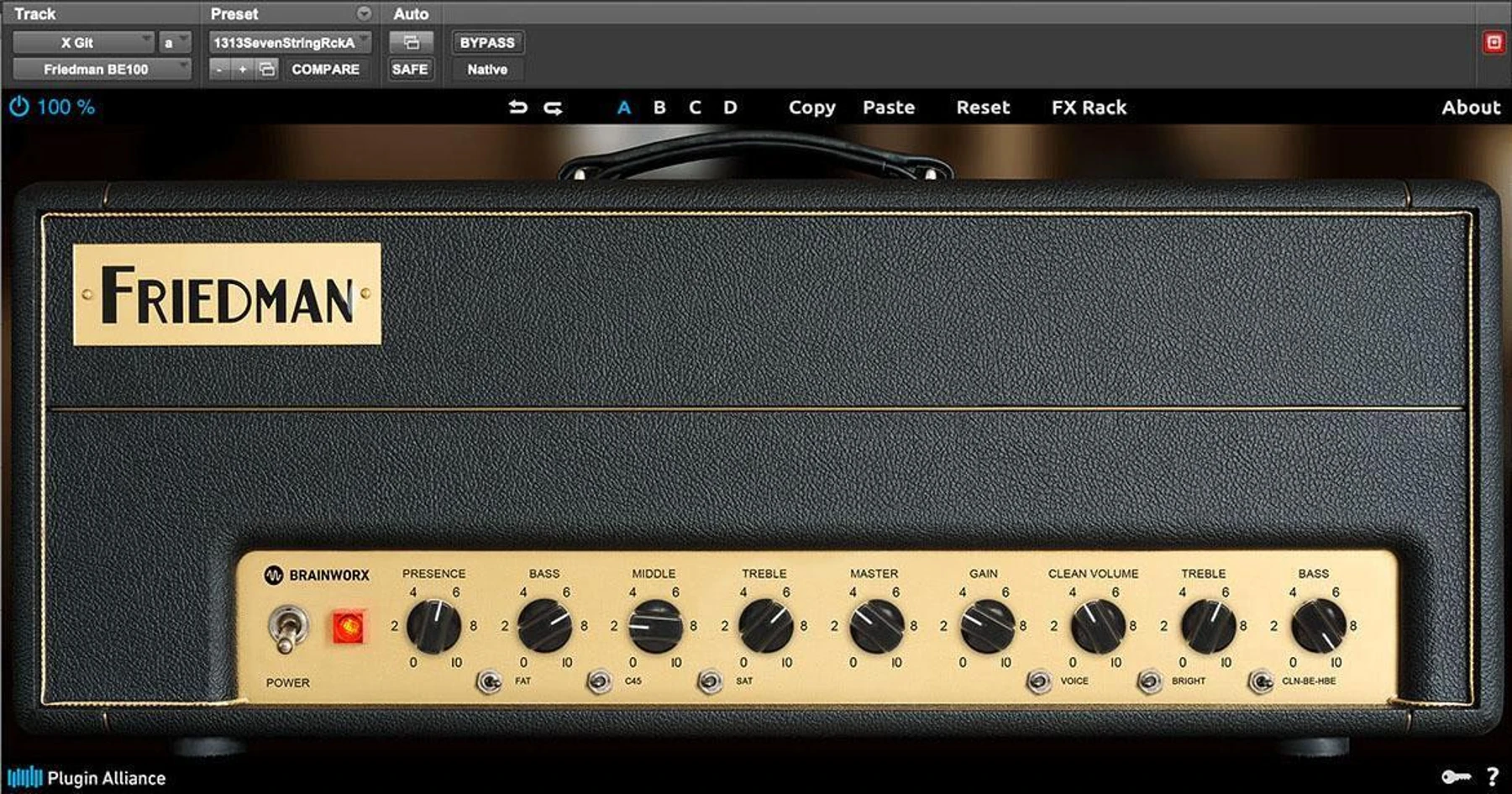 Brainworx Friedman BE-100 放大器插件