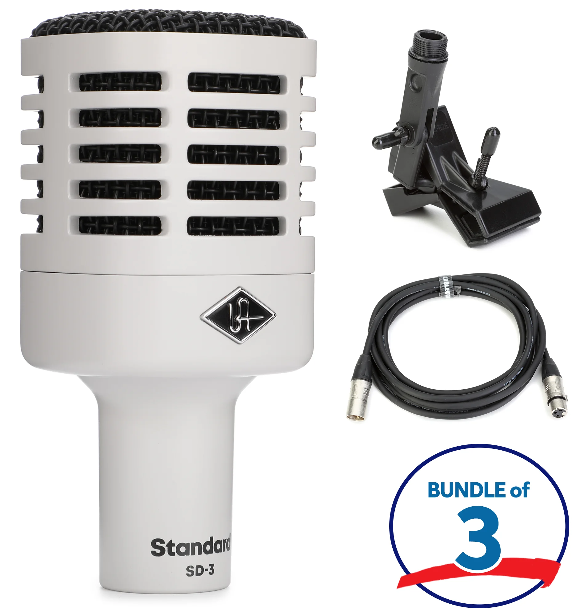 Universal Audio SD-3X3 动圈麦克风套装，带夹具