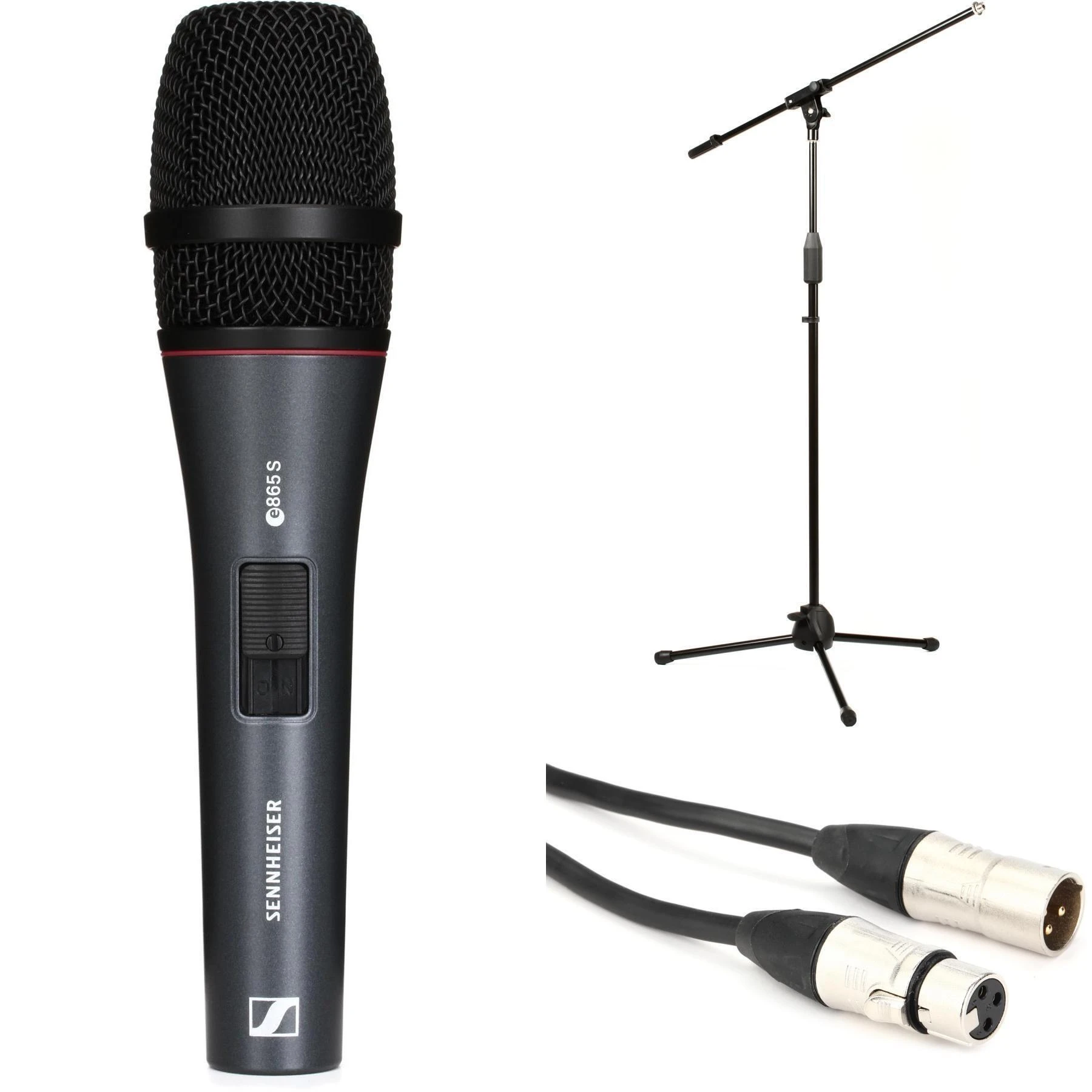 Sennheiser e 865-S 超心形电容手持人声麦克风配支架和线缆