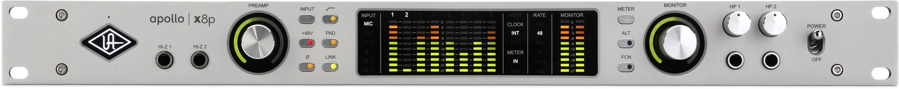 Universal Audio Apollo x8p 第2代 Essentials+ 雷电音频接口，搭载 UAD DSP
