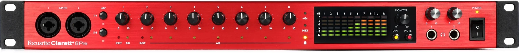Focusrite Clarett+ 8Pre USB-C 音频接口