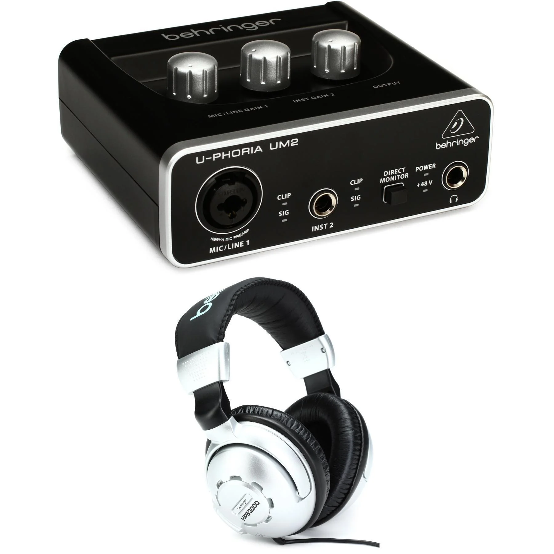 Behringer U-Phoria UM2 USB 音频接口和耳机