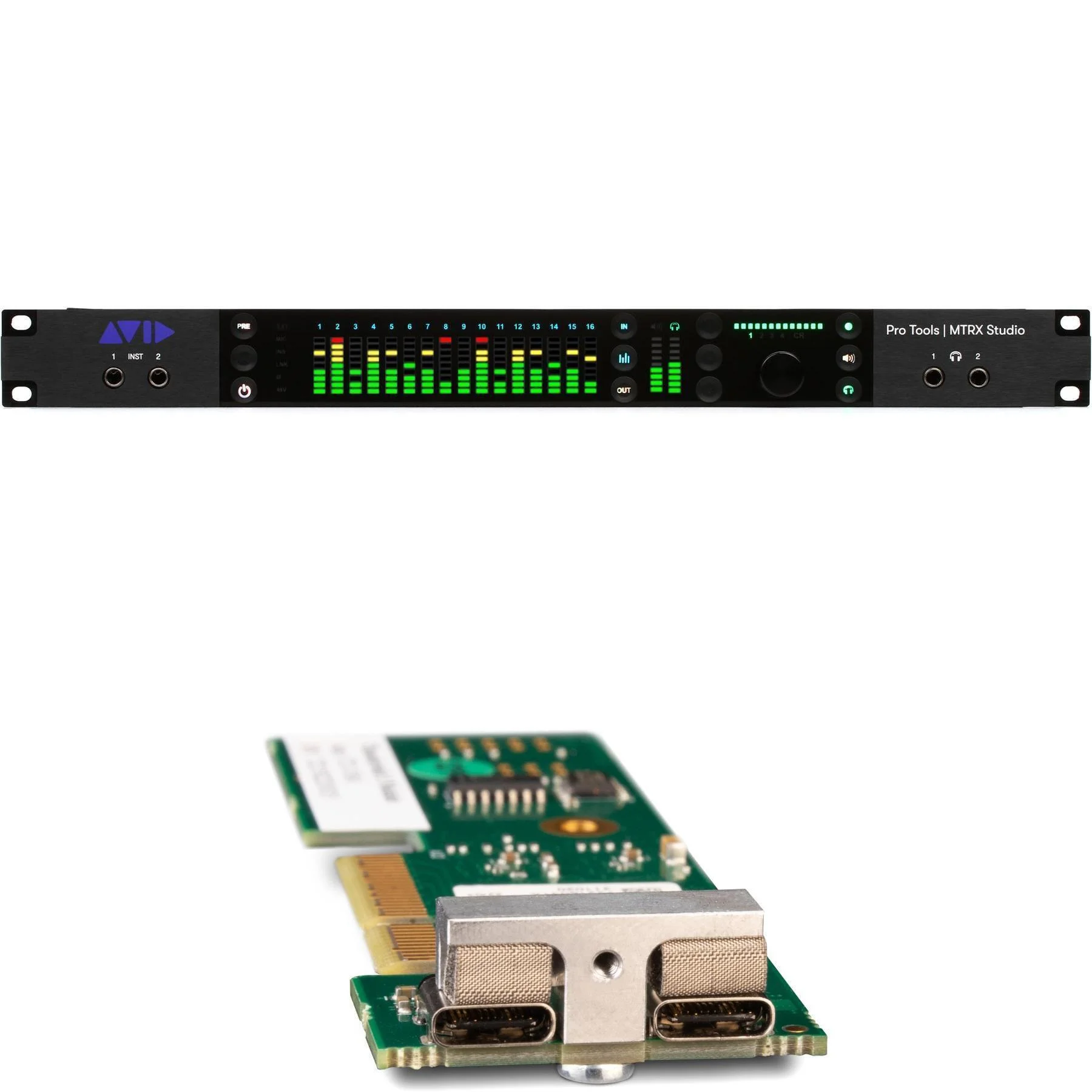 Avid MTRX Studio 16x16 音频接口，带 Thunderbolt 3 模块