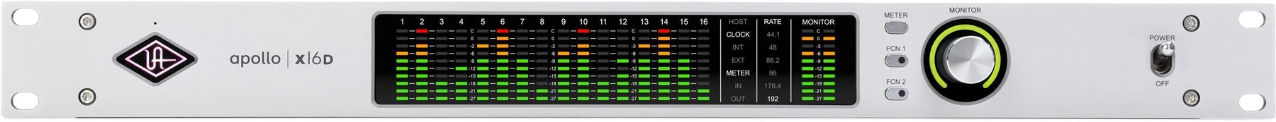 Universal Audio Apollo x16D Ultimate+ 18 x 20 音频接口，配 Dante I/O 和 UAD DSP
