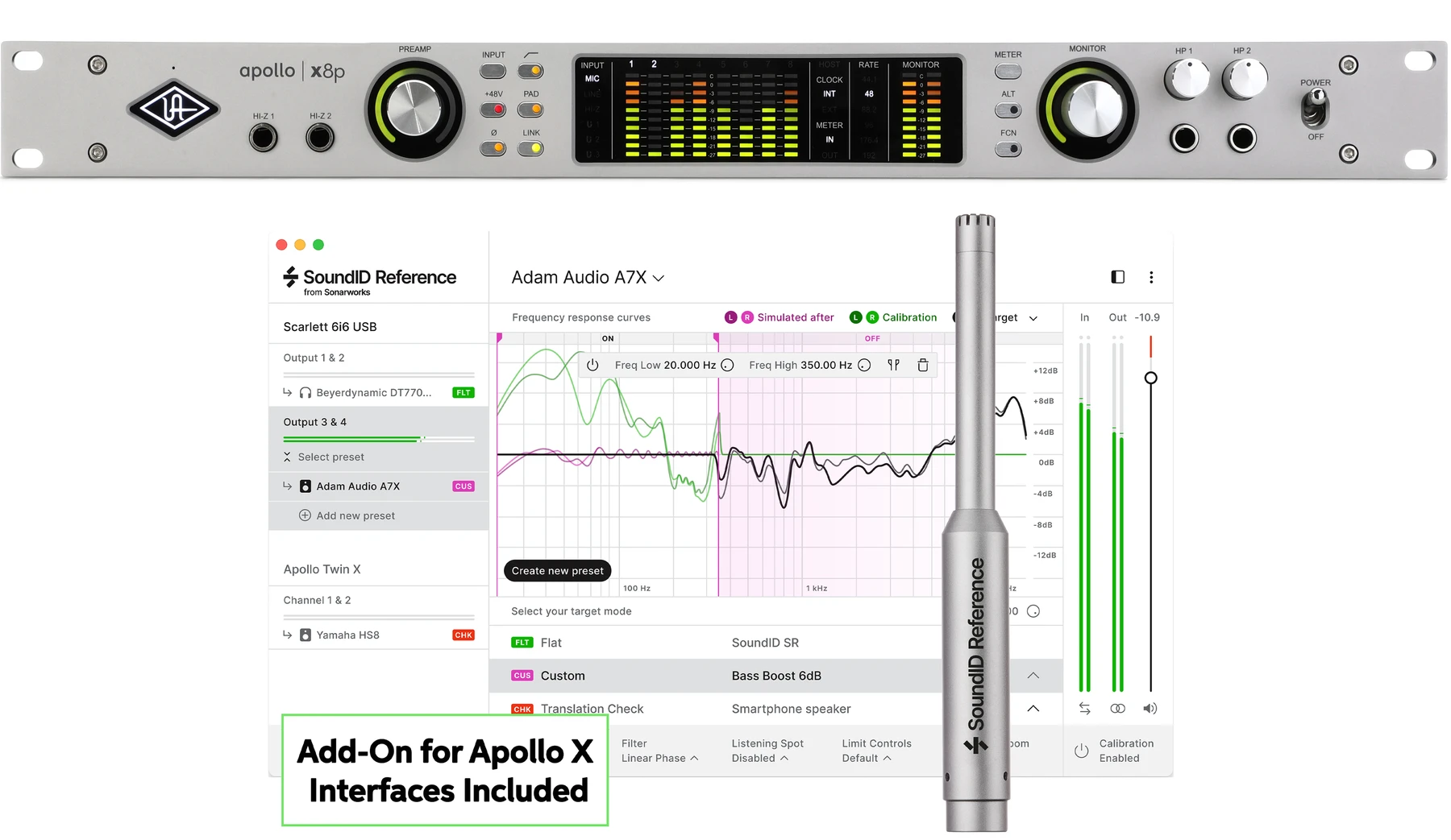 Universal Audio Apollo x8p G2 Essentials+ 16x22 雷电音频接口，含 Sonarworks SoundID Reference 插件