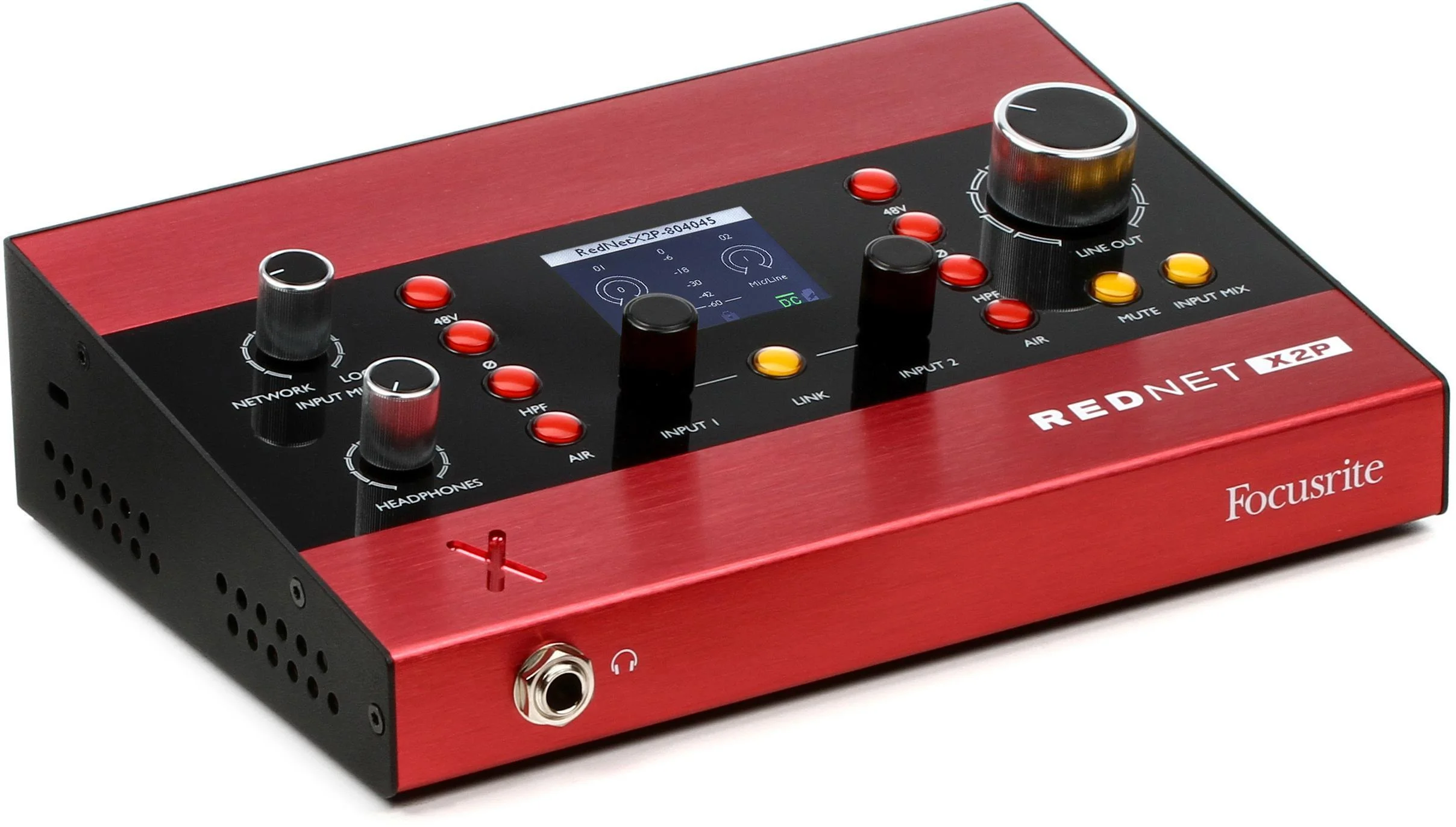 Focusrite RedNet X2P 2x2 以太网音频数字输入输出接口，带麦克风前置放大器