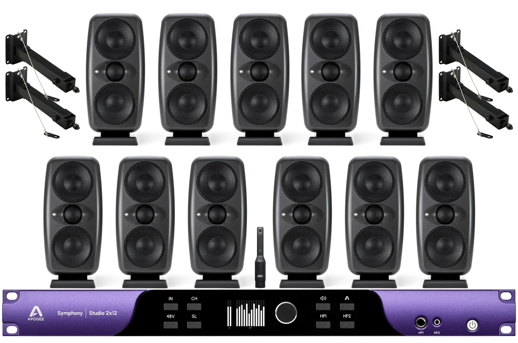 Apogee Symphony Studio 2x12 接口和 IK Multimedia iLoud MTM 沉浸式套装