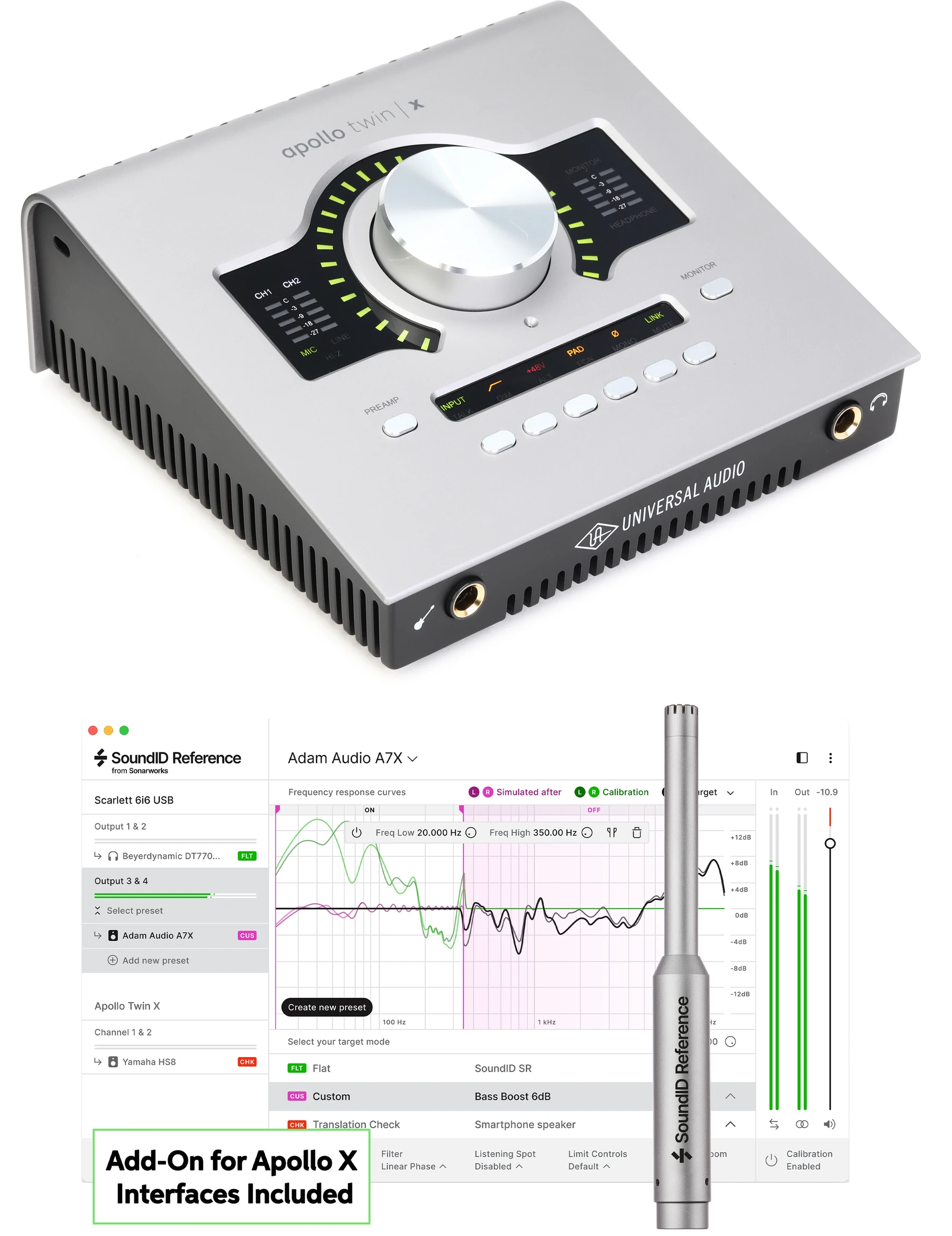 Universal Audio Apollo Twin X DUO G2 Essentials+ 10x6 雷电音频接口，带 Sonarworks SoundID Reference 插件