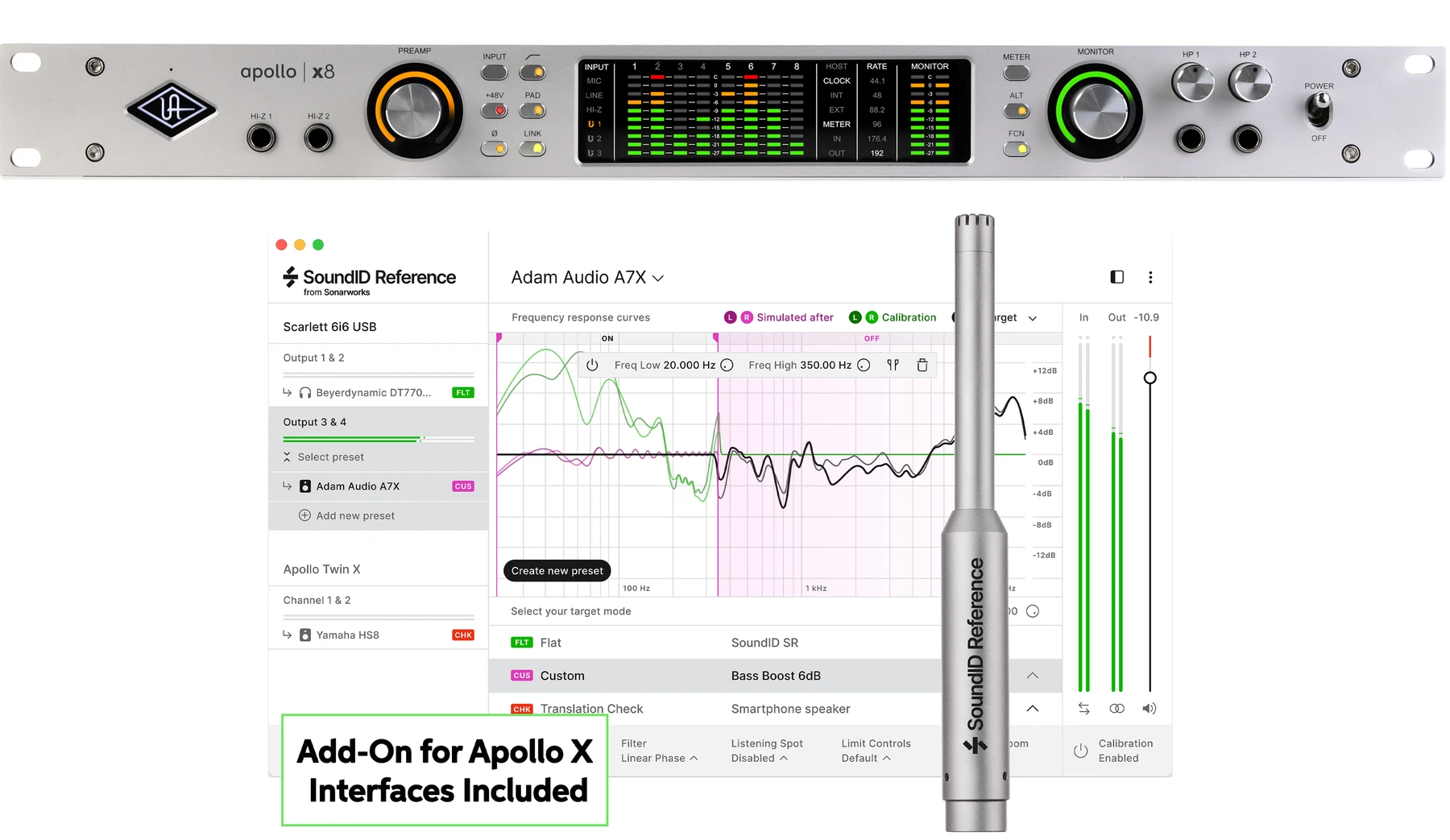 Universal Audio Apollo x8 G2 Essentials+ 18x24 雷电音频接口，带 Sonarworks SoundID Reference 插件