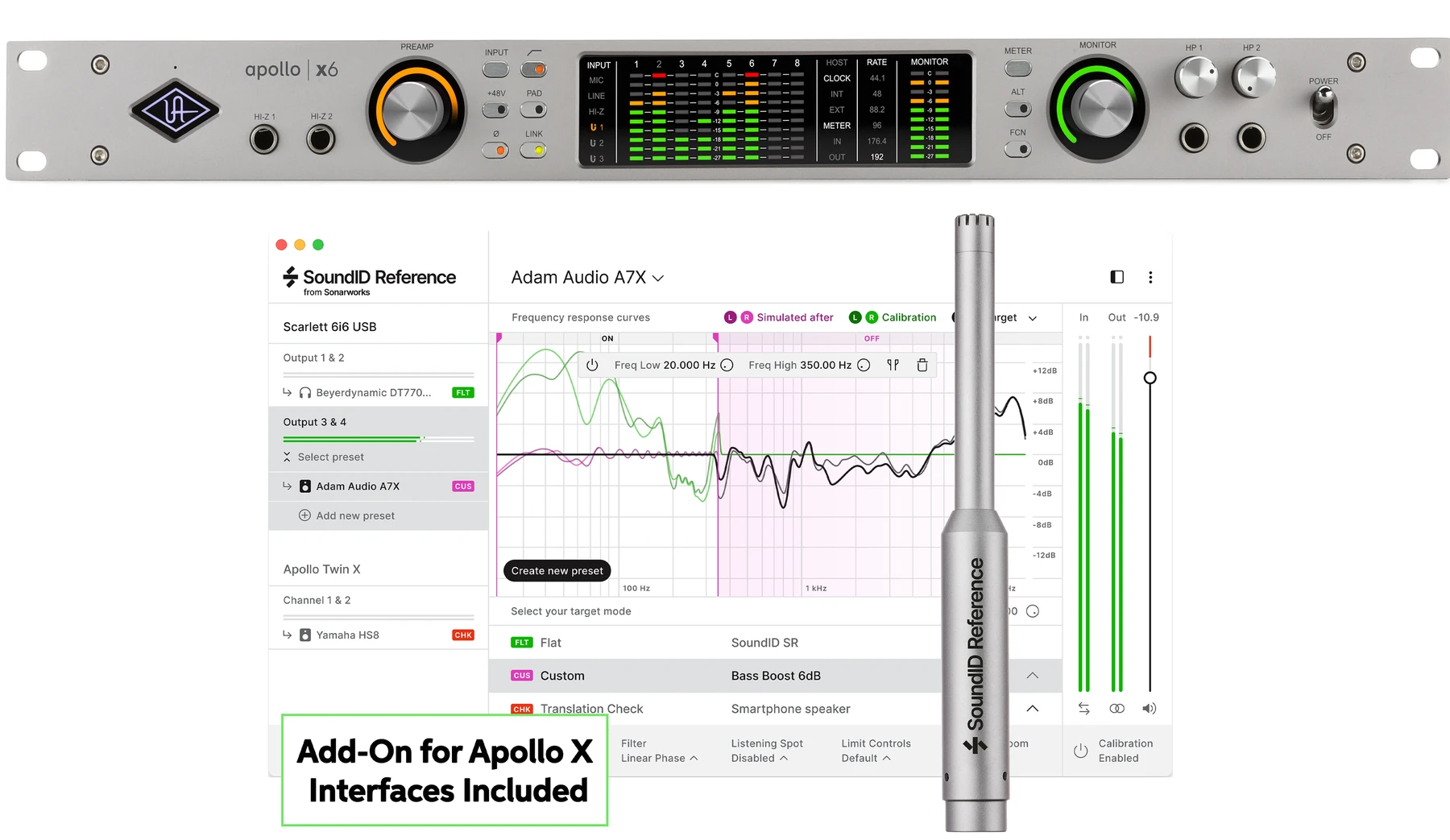 Universal Audio Apollo x6 Gen 2 Essentials+ 16x22 雷电音频接口，带 Sonarworks SoundID Reference 插件