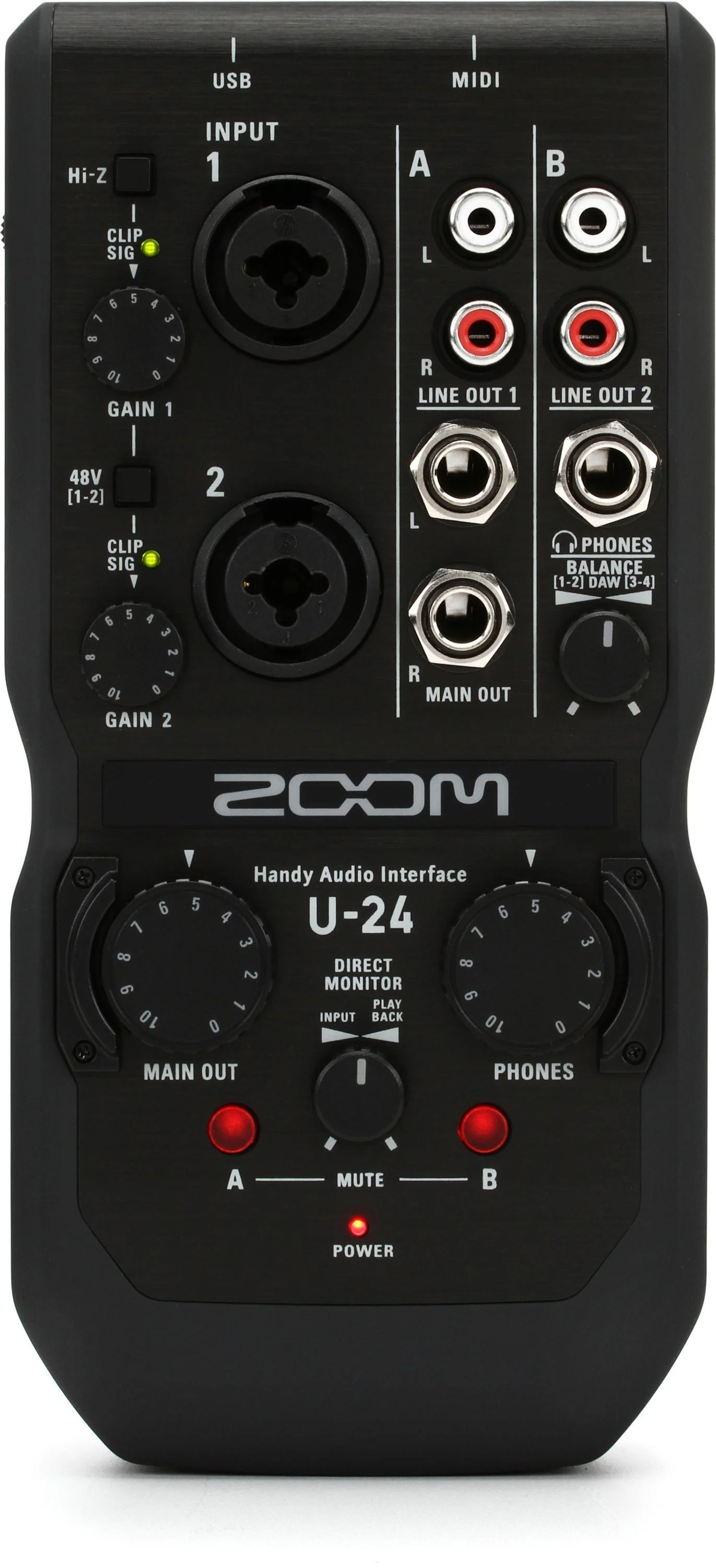 Zoom U-24便携式音频接口