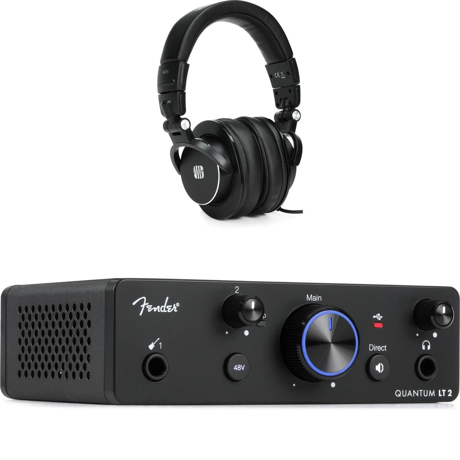 Fender Studio Quantum LT 2 USB-C音频接口，含耳机
