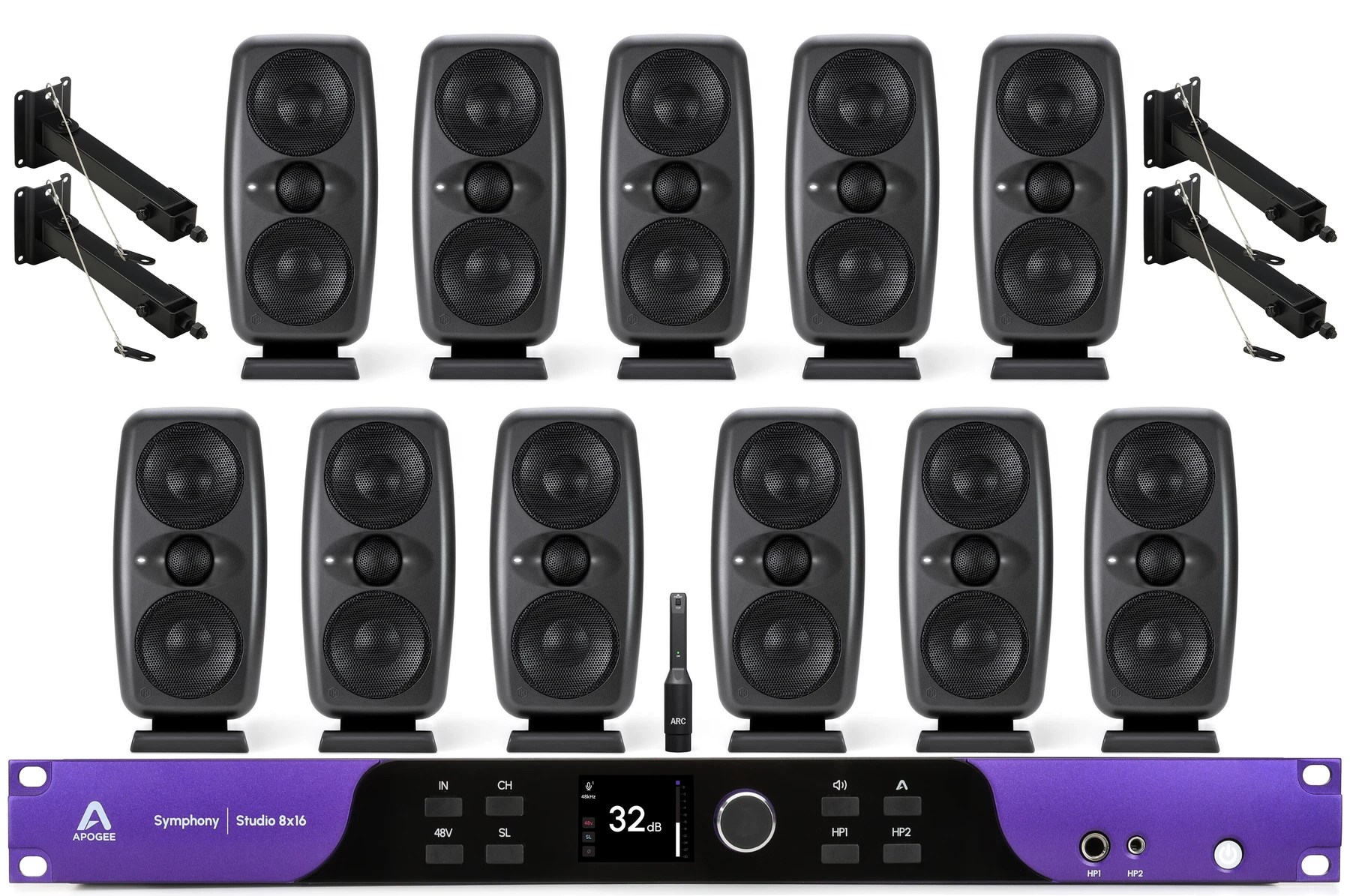Apogee Symphony Studio 8x16 接口和 IK Multimedia iLoud MTM 沉浸式套装