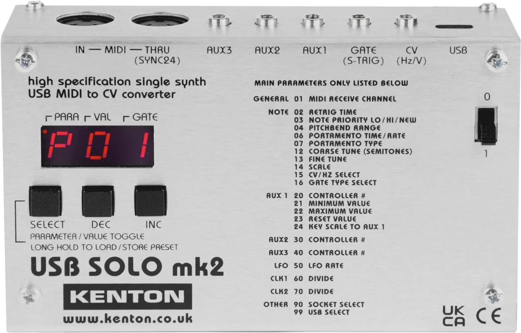 Kenton USB Solo Mk2 USB MIDI 转 CV 转换器