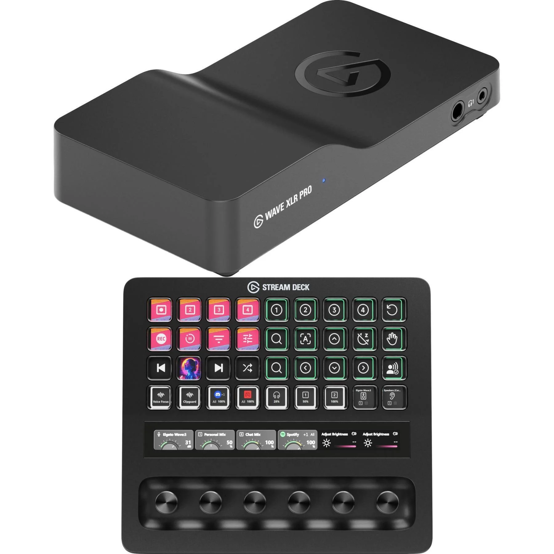 Elgato Wave XLR Pro USB-C音频接口，带Stream Deck + XL可自定义控制平台