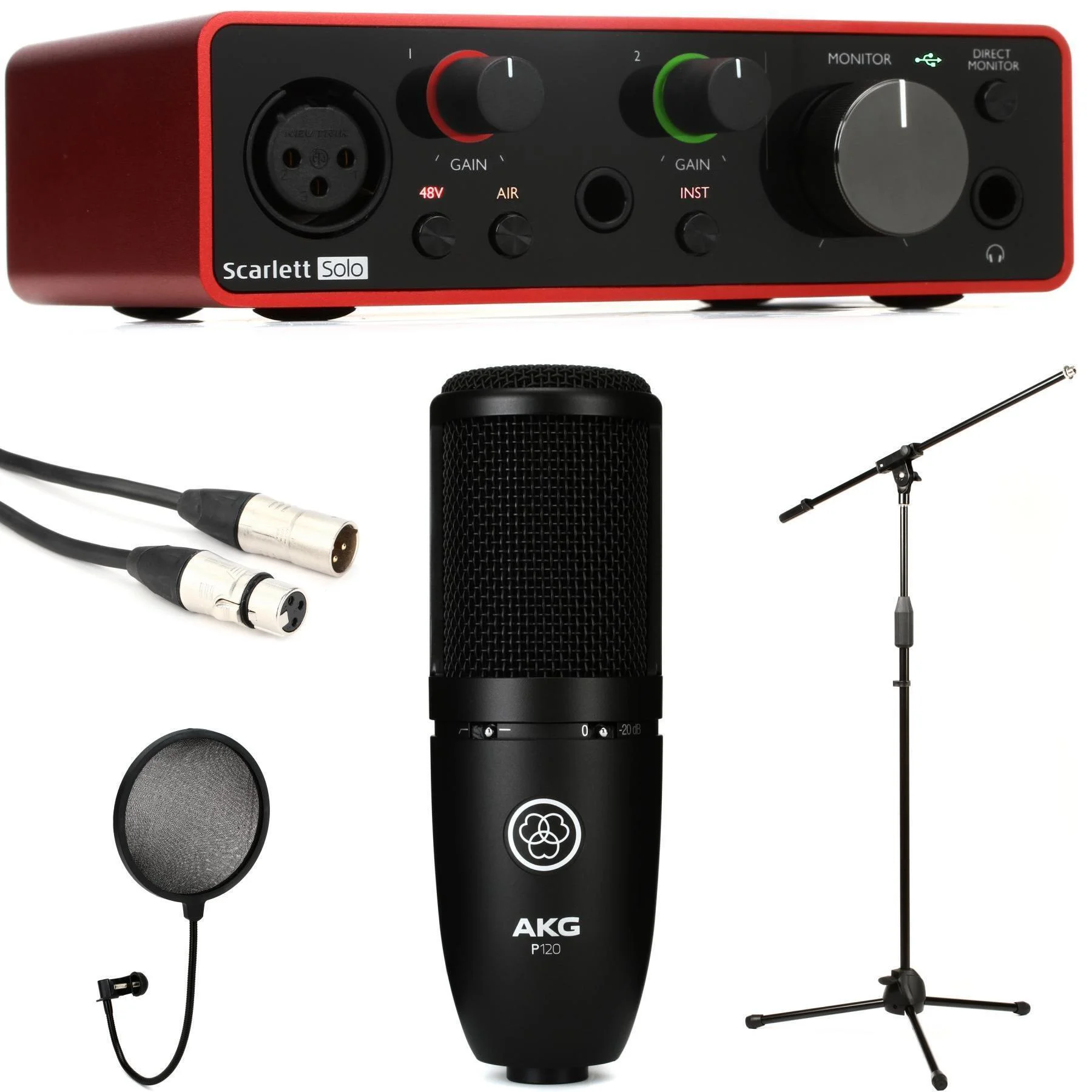 Focusrite Scarlett Solo 第三代USB音频接口和AKG P120录音套装